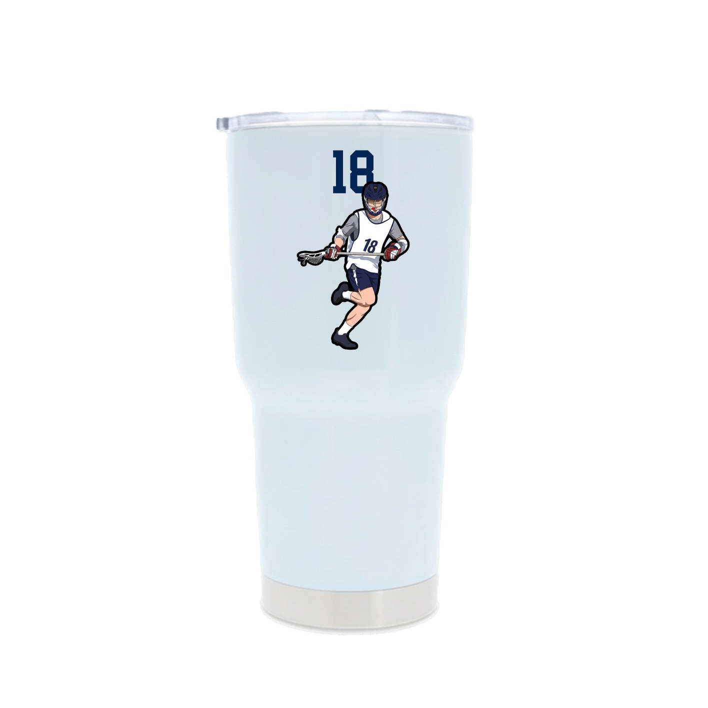 30oz Stainless Steel Tumbler — Number Top in White