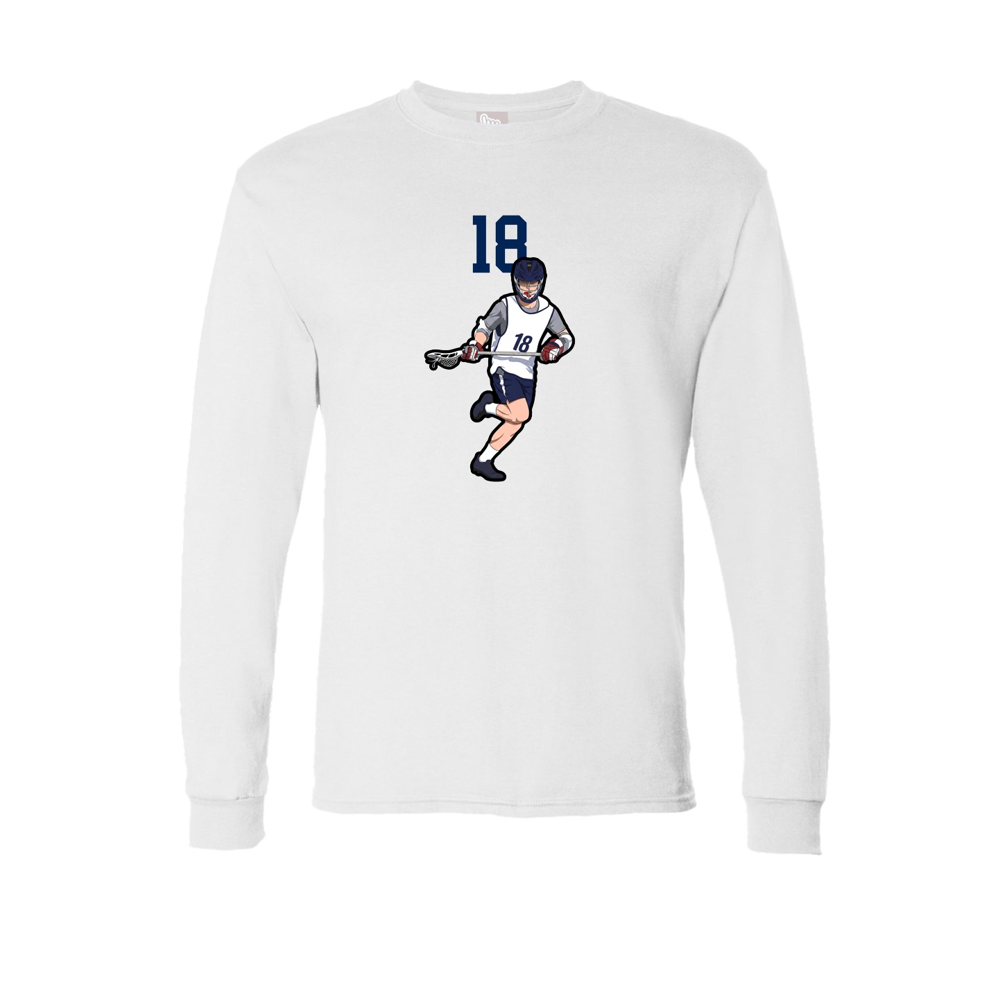 Long Sleeve Tee — Number Top in White