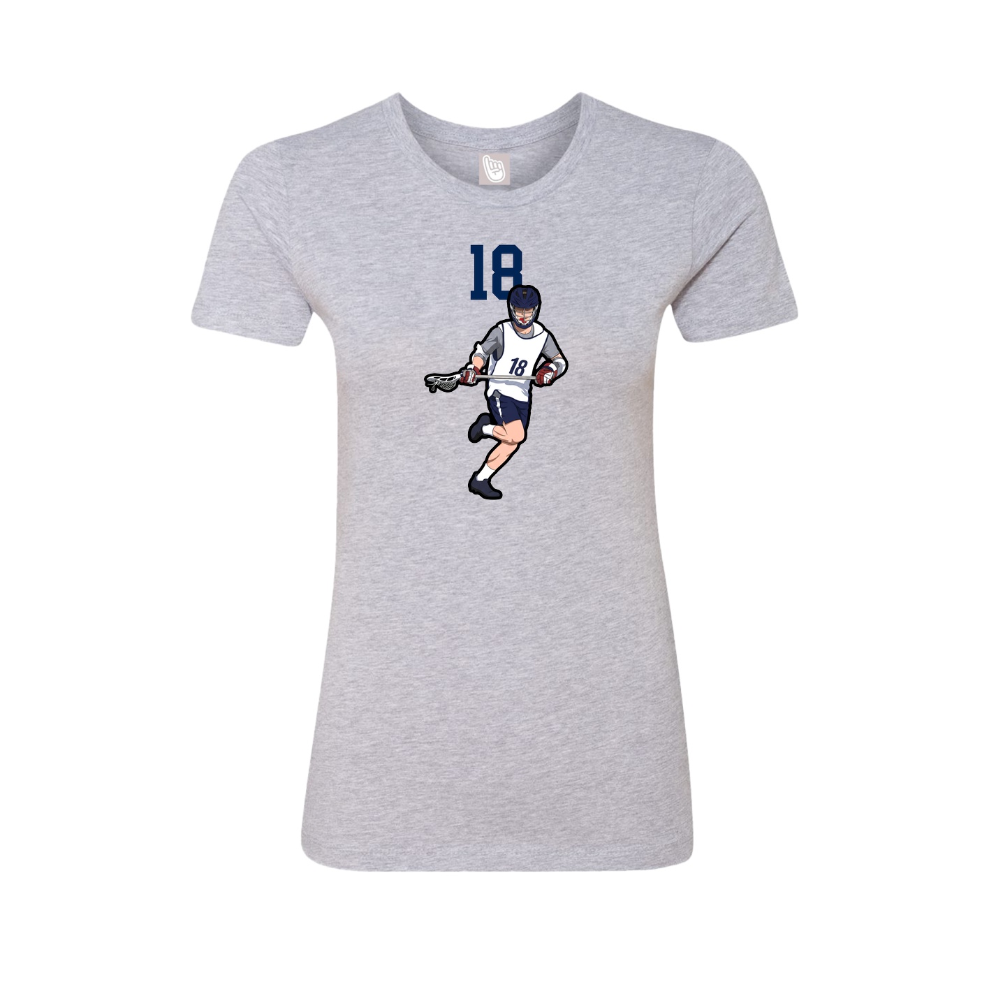 Fitted Women's Tee — Number Top in Grey