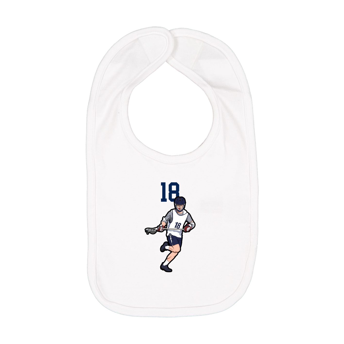 Infant Bib — Number Top in White