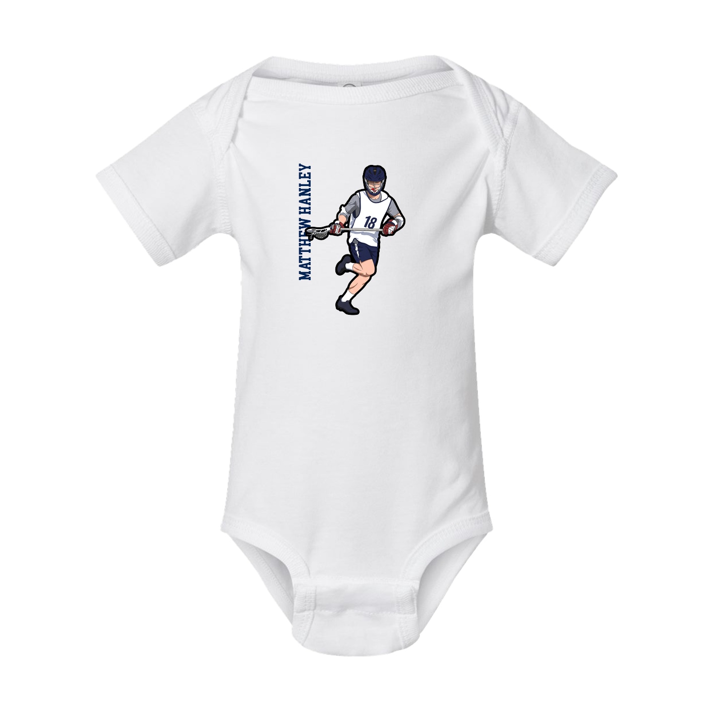 Baby Onesie — Name Vertical in White