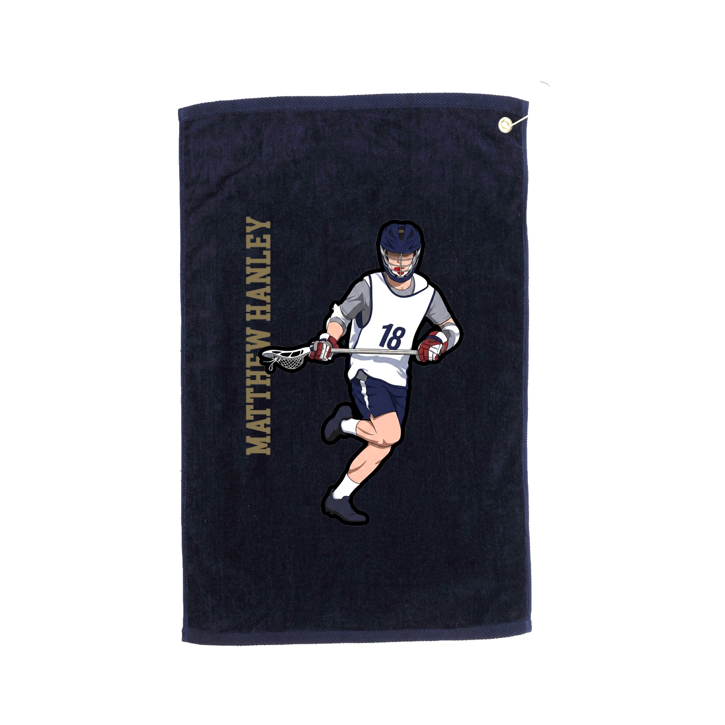 Golf Towel — Name Vertical in Navy