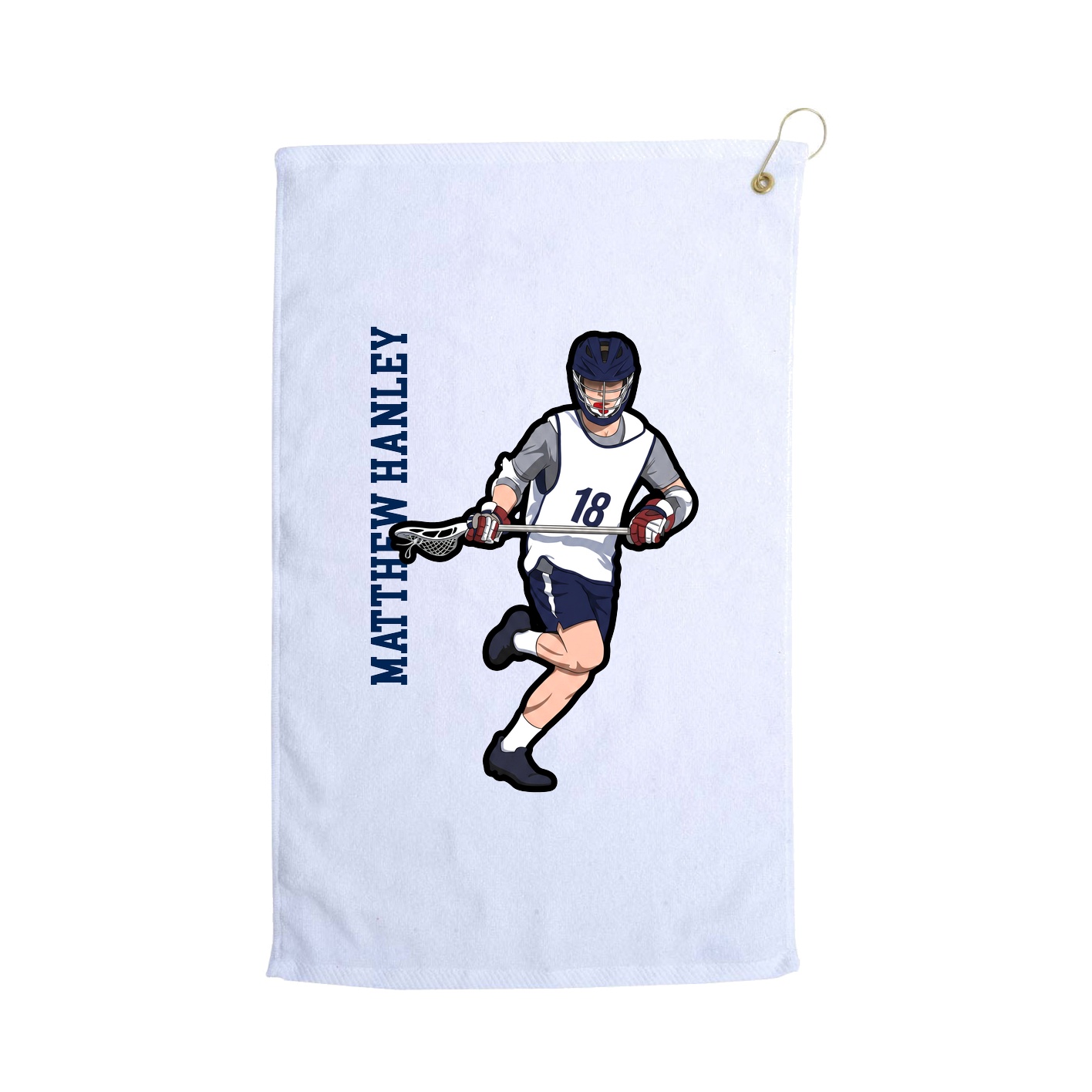 Golf Towel — Name Vertical in White