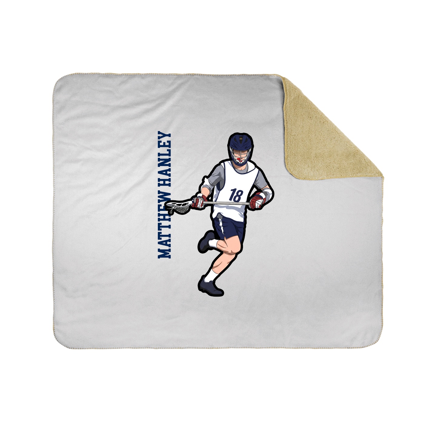 Throw Blanket — Name Vertical in White