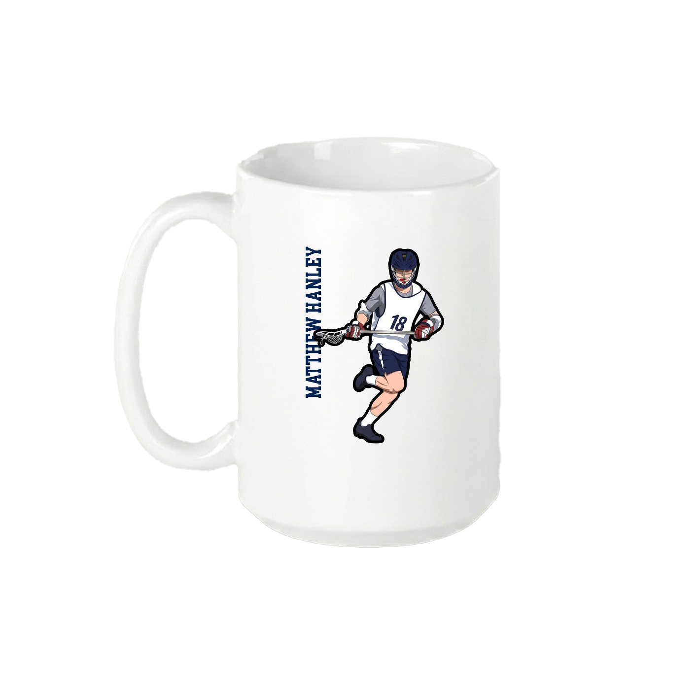 15oz Coffee Mug — Name Vertical in White
