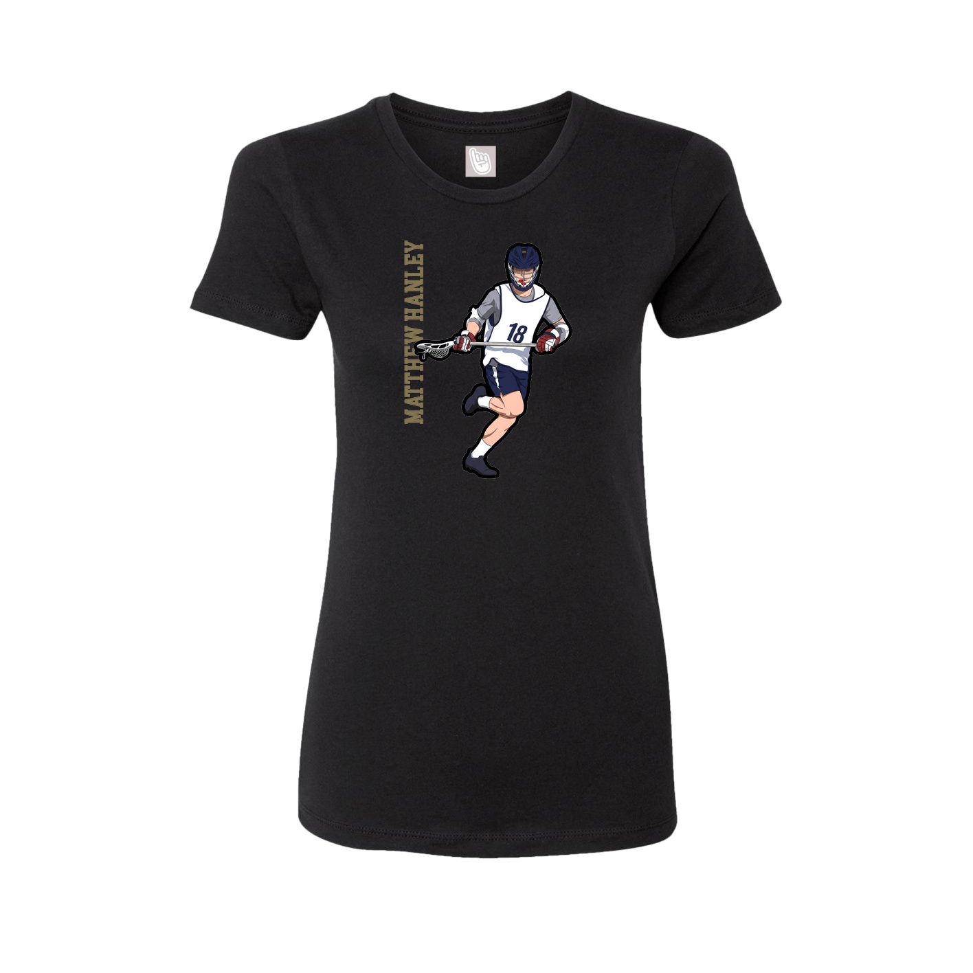 Fitted Women's Tee — Name Vertical in Black
