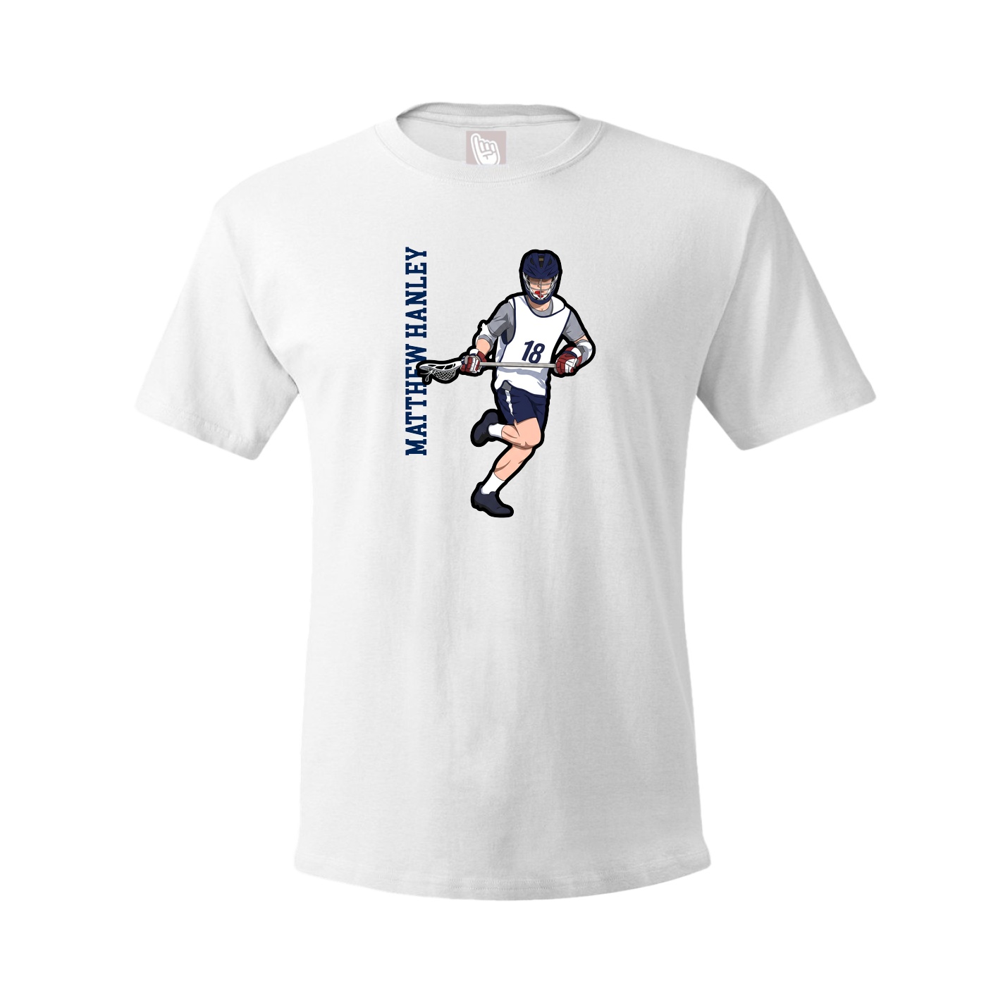 Youth Tee — Name Vertical in White