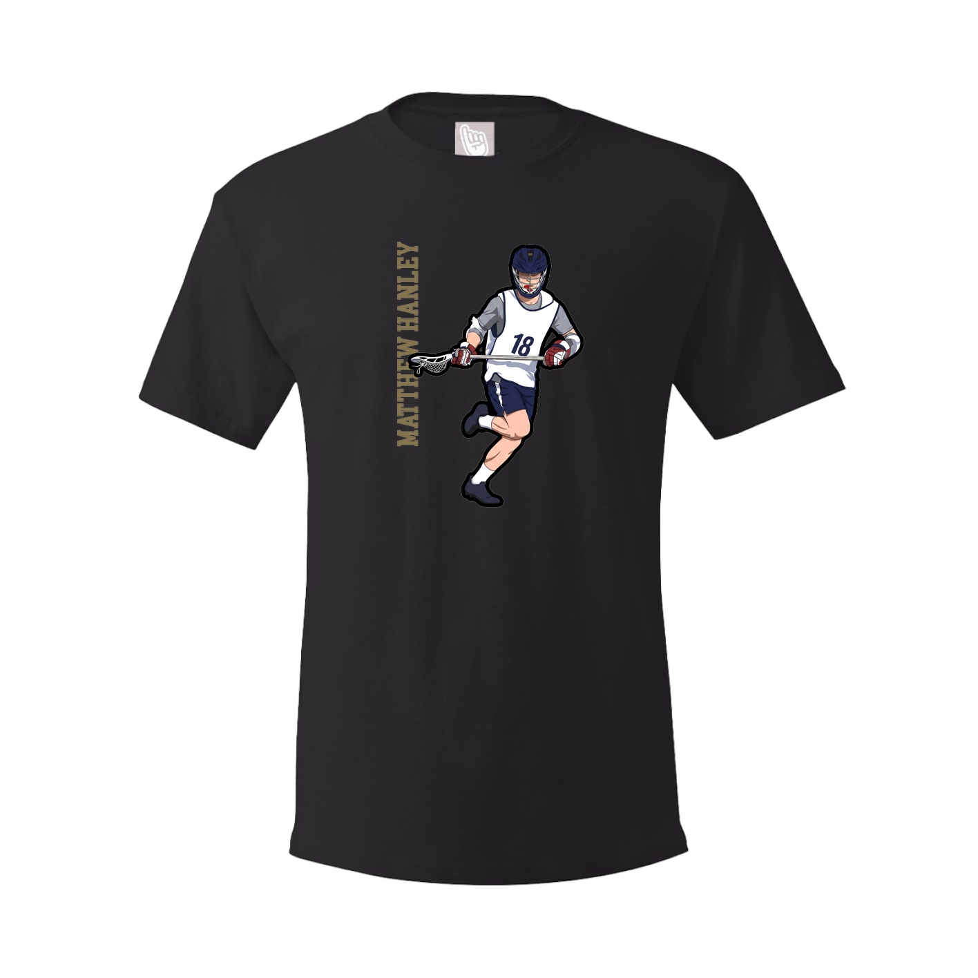 Youth Tee — Name Vertical in Black