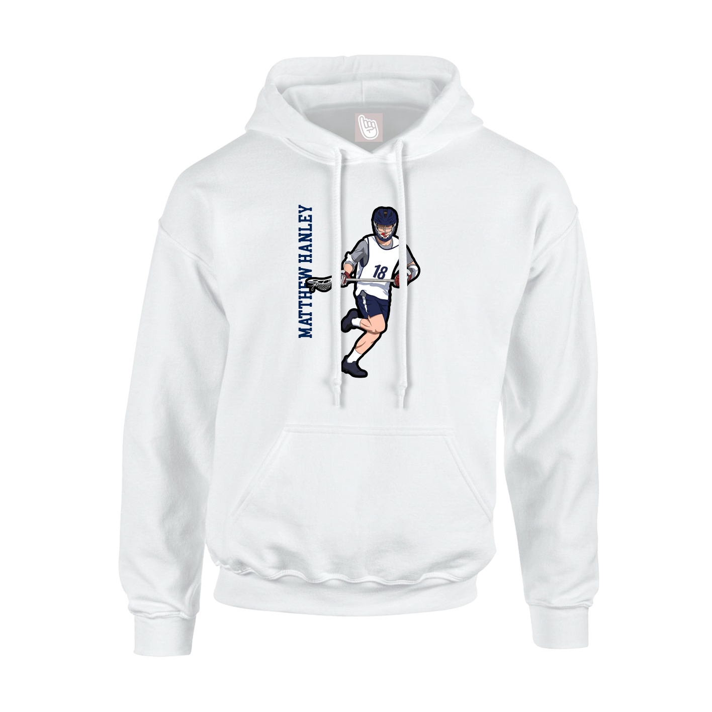 Hoodie — Name Vertical in White