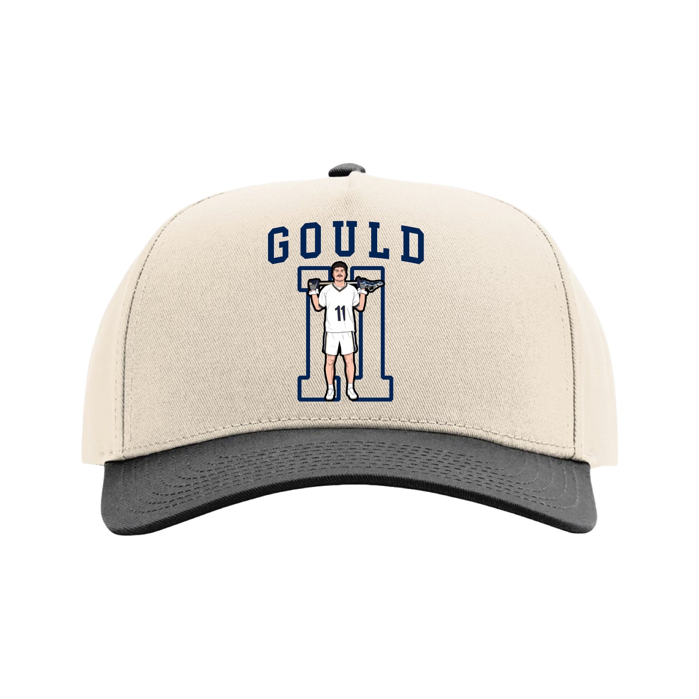 Full Fabric Five-Panel Champ Cap — Shirsey in Cream/Black