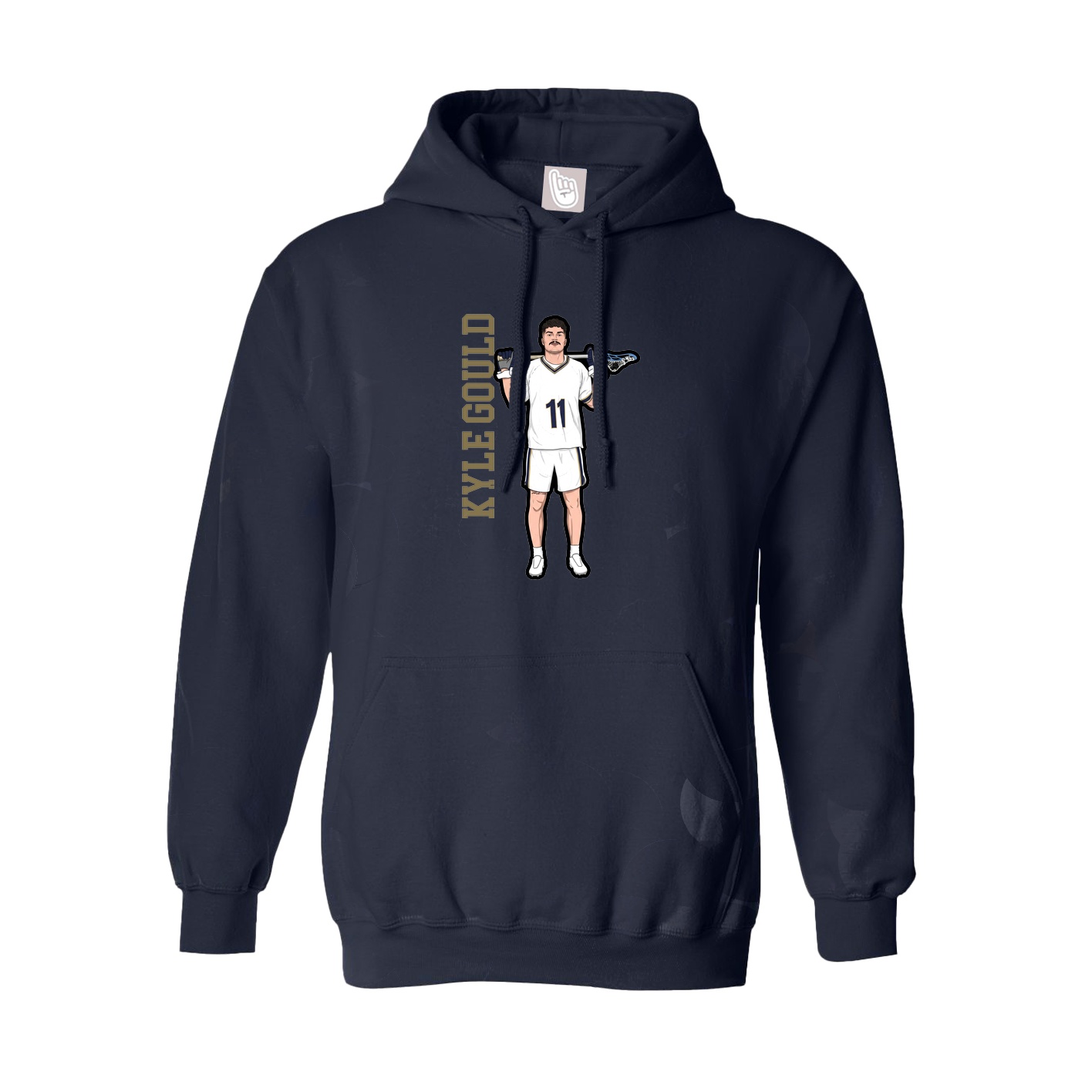Hoodie — Name Vertical in Navy