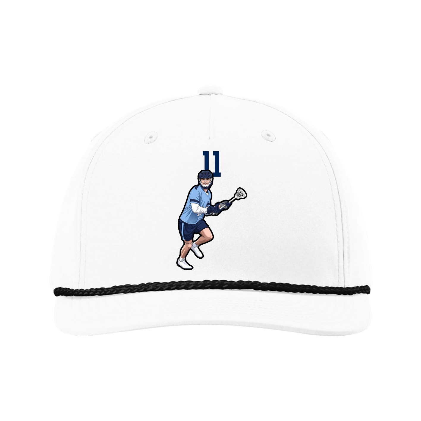 Five-Panel Classic Rope Cap — Number Top in White