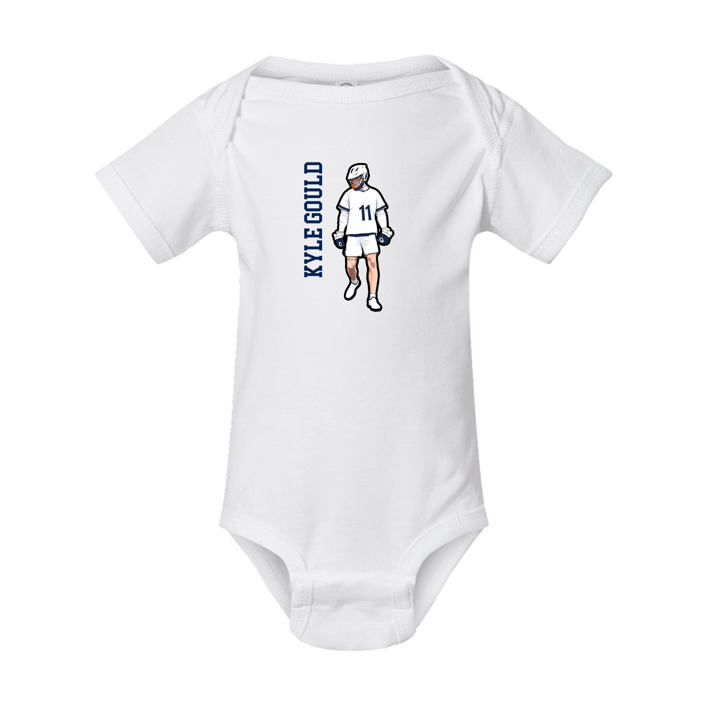 Baby Onesie — Name Vertical in White