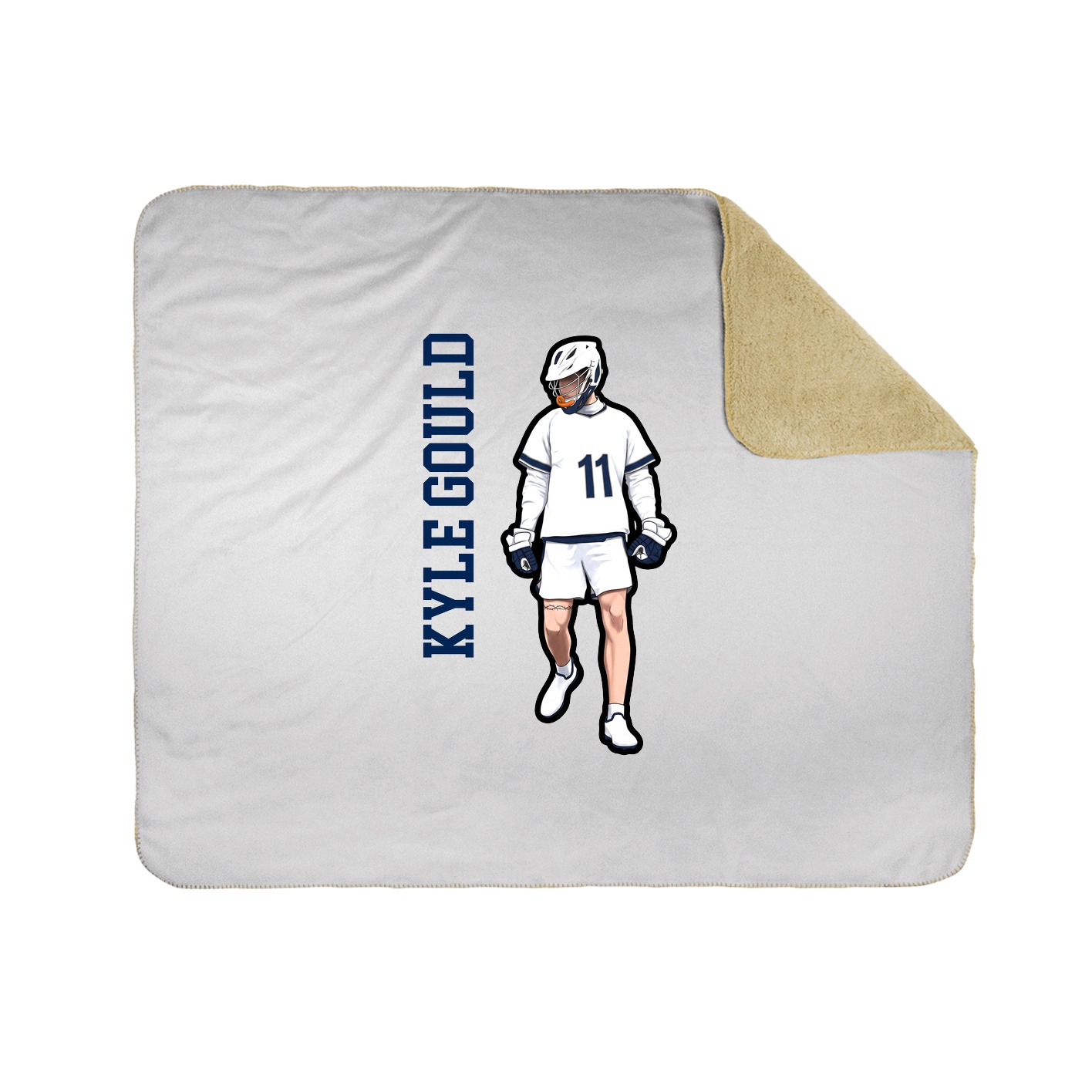Throw Blanket — Name Vertical in White