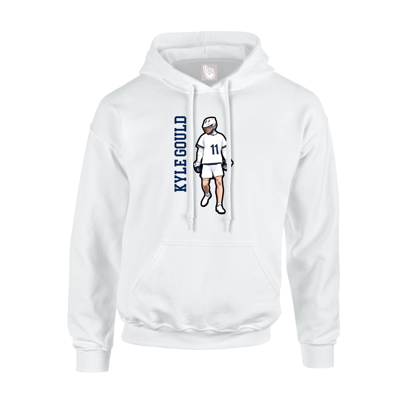 Youth Hoodie — Name Vertical in White