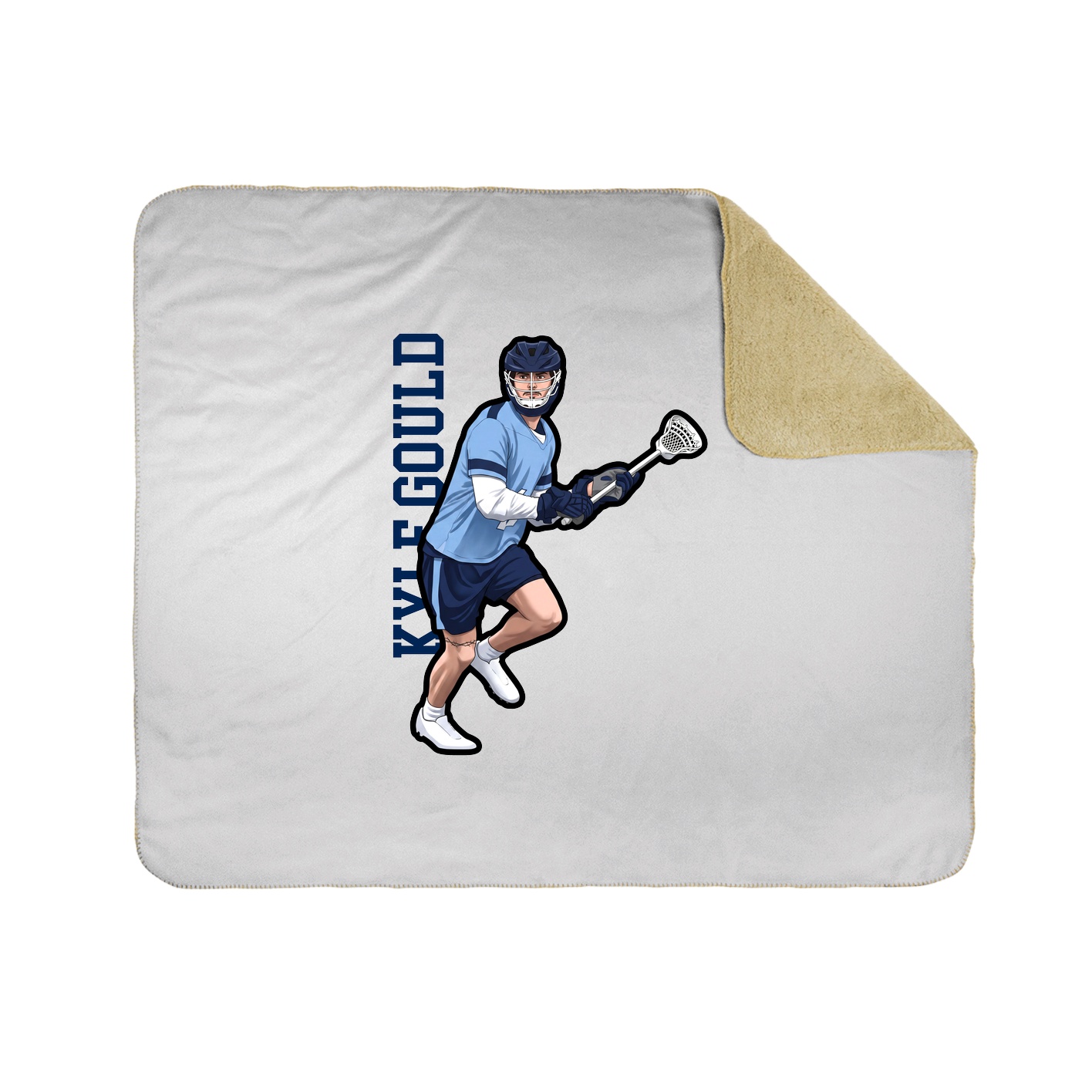 Throw Blanket — Name Vertical in White