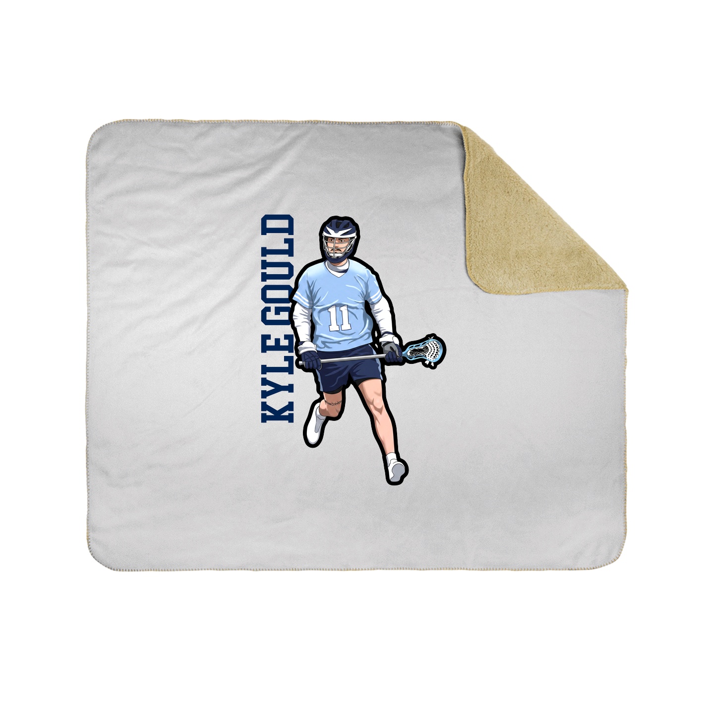 Throw Blanket — Name Vertical in White