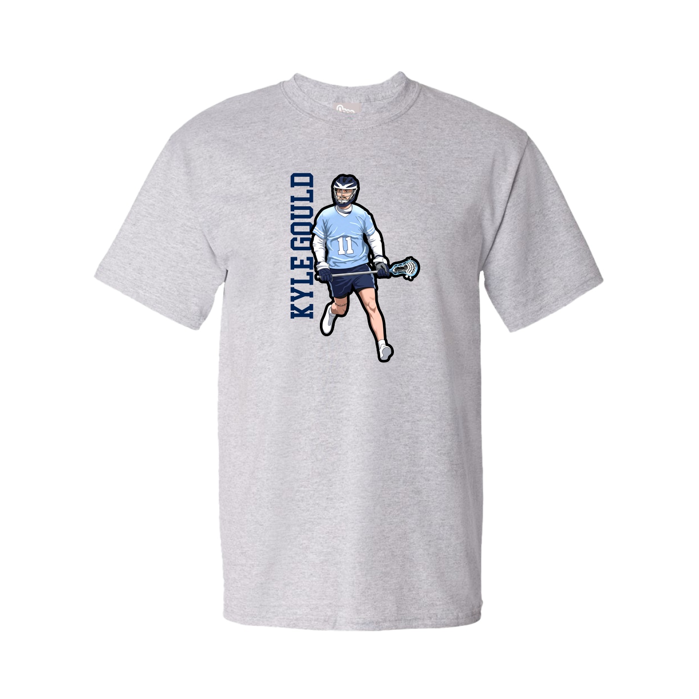 Tee — Name Vertical in Grey