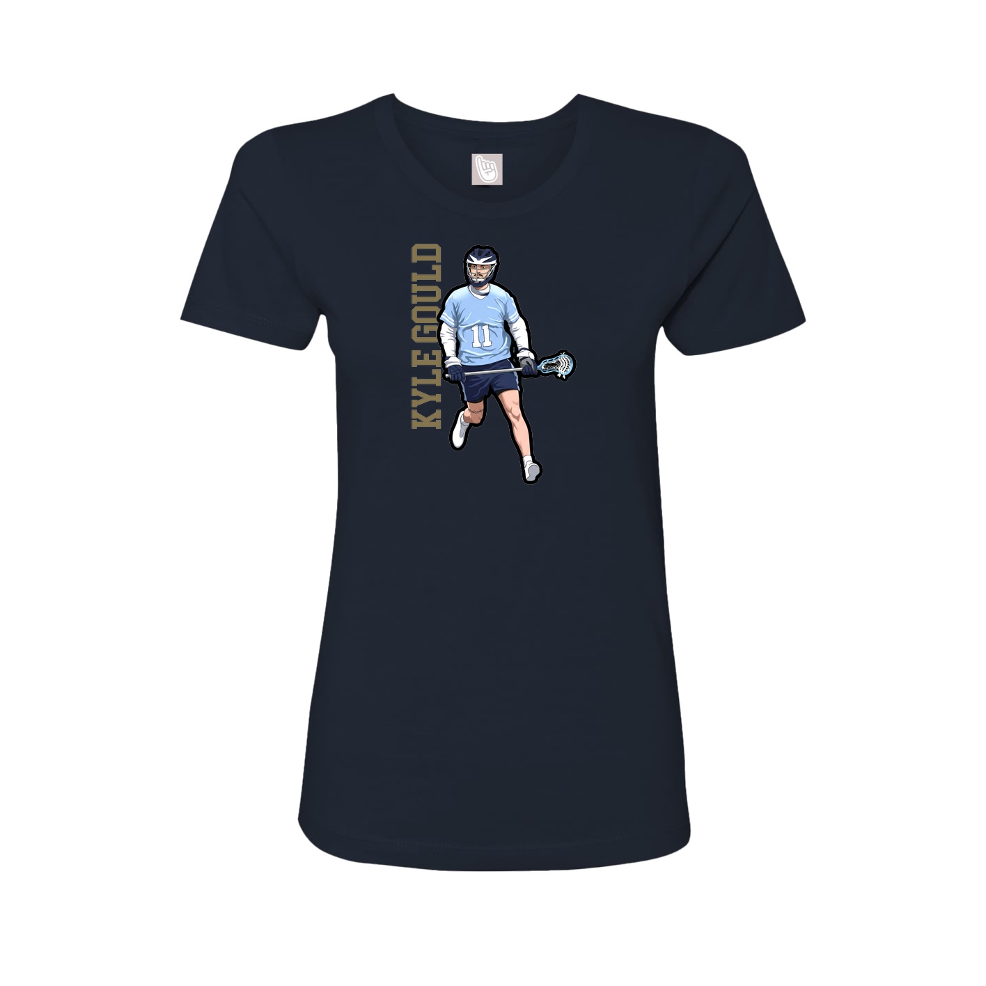 Womens Tee — Name Vertical in Navy