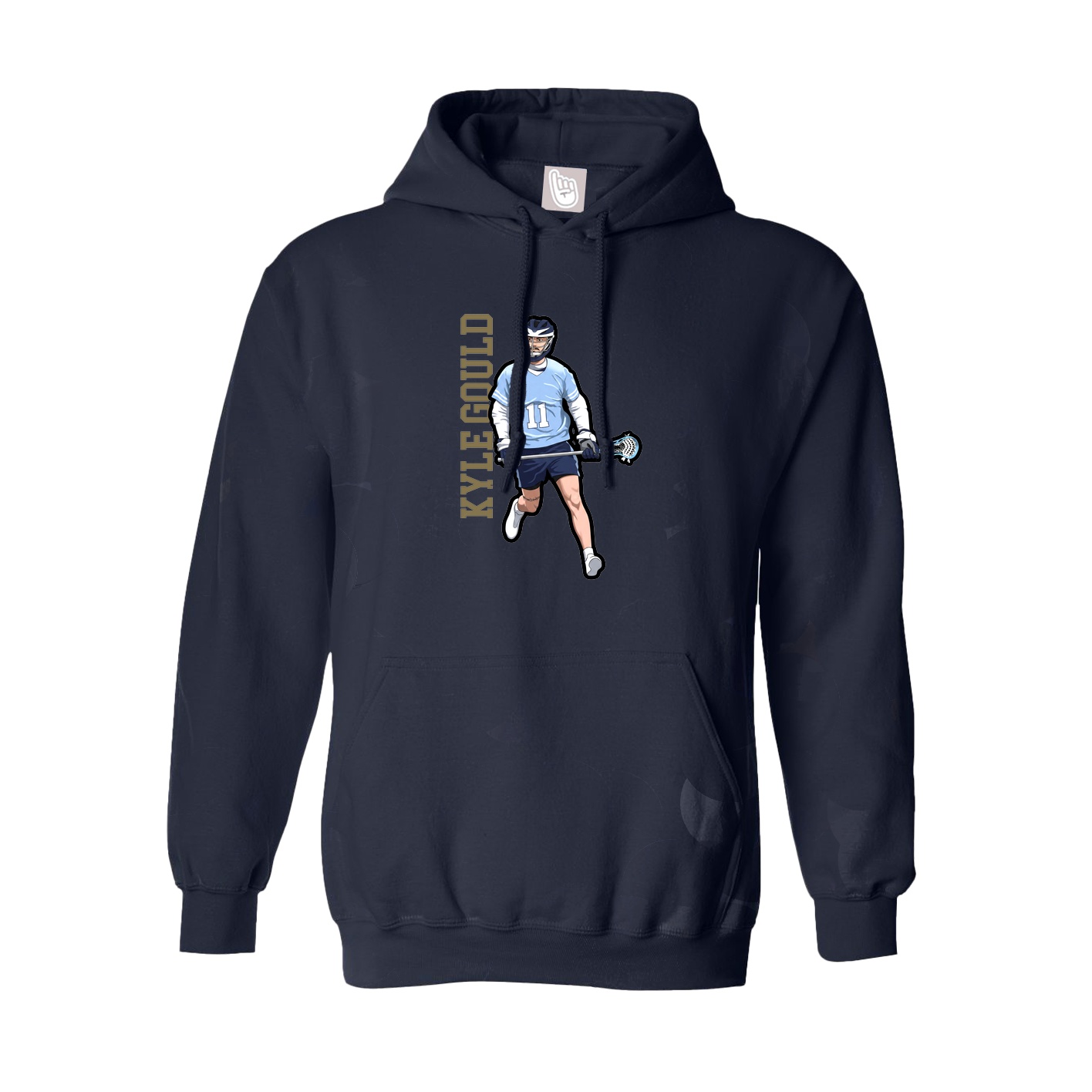 Hoodie — Name Vertical in Navy