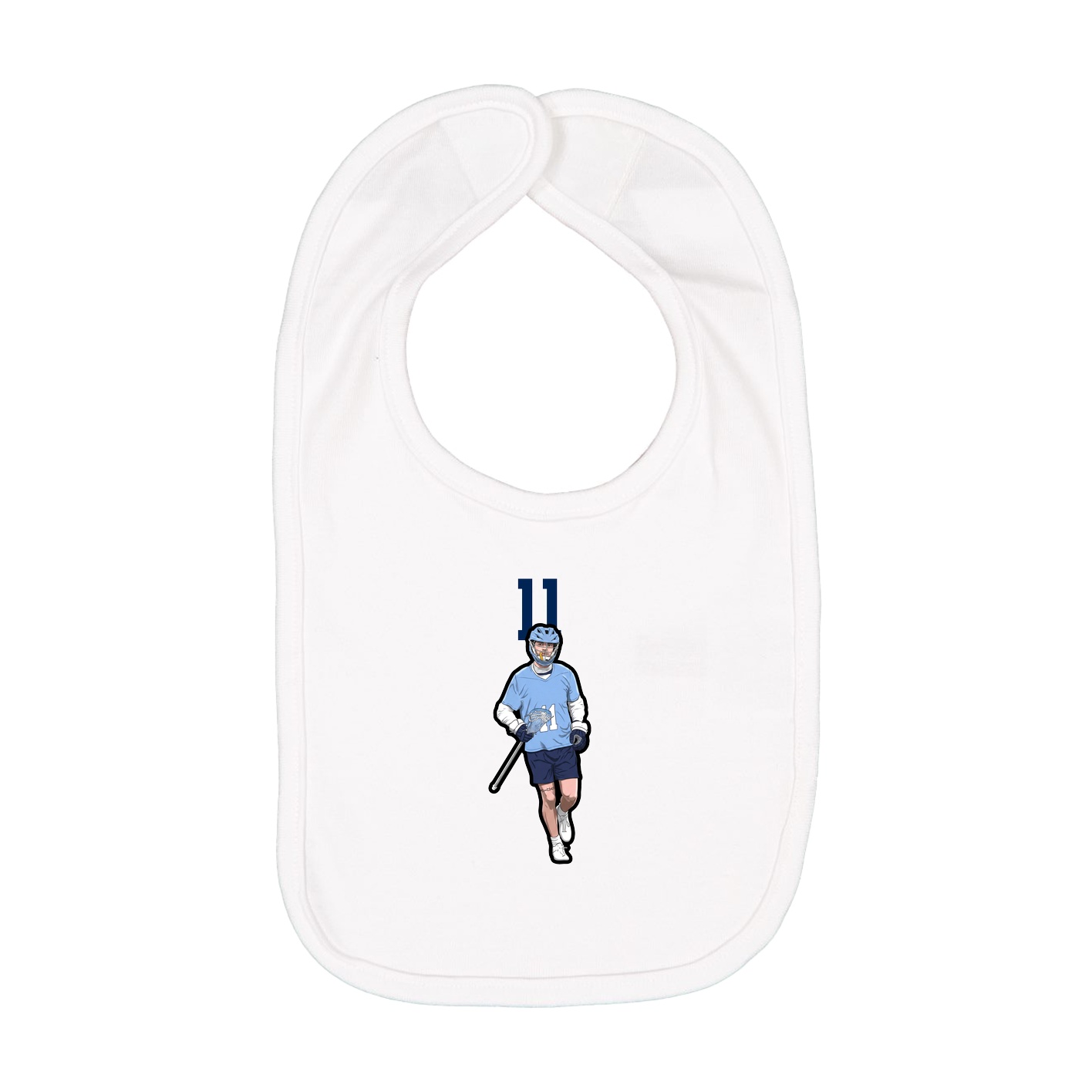 Infant Bib — Number Top in White