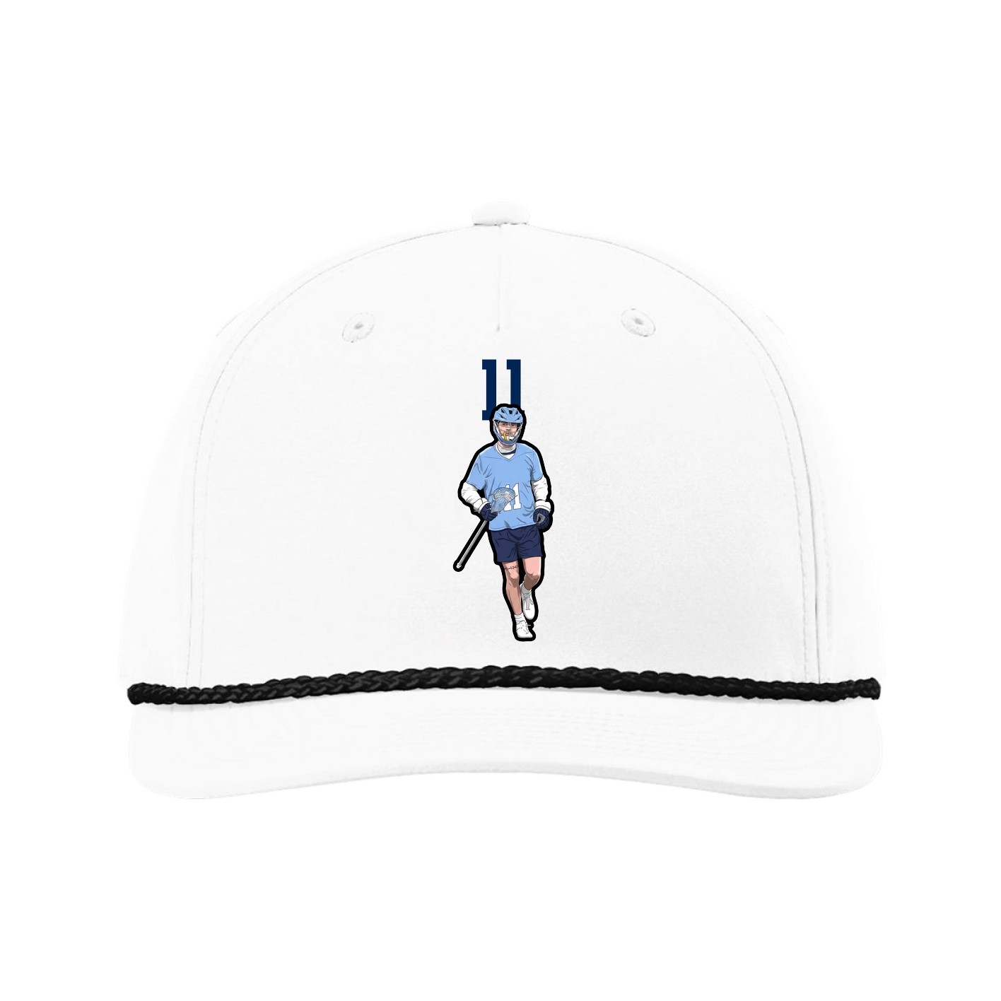 Five-Panel Classic Rope Cap — Number Top in White