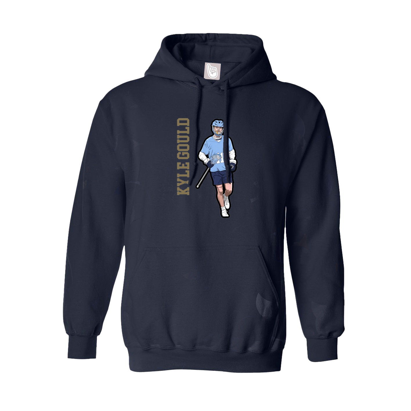 Youth Hoodie — Name Vertical in Navy