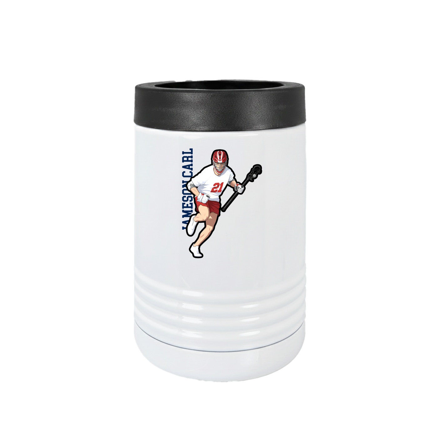 Beverage Holder — Name Vertical in White