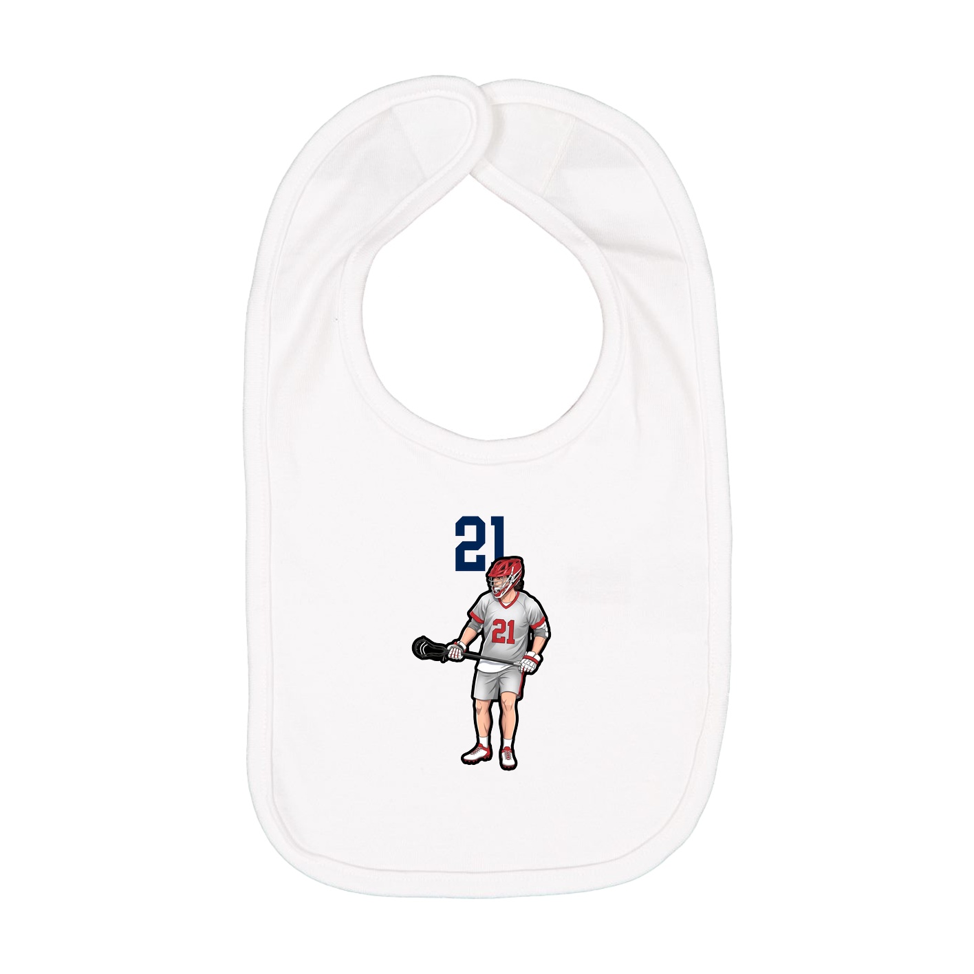 Infant Bib — Number Top in White