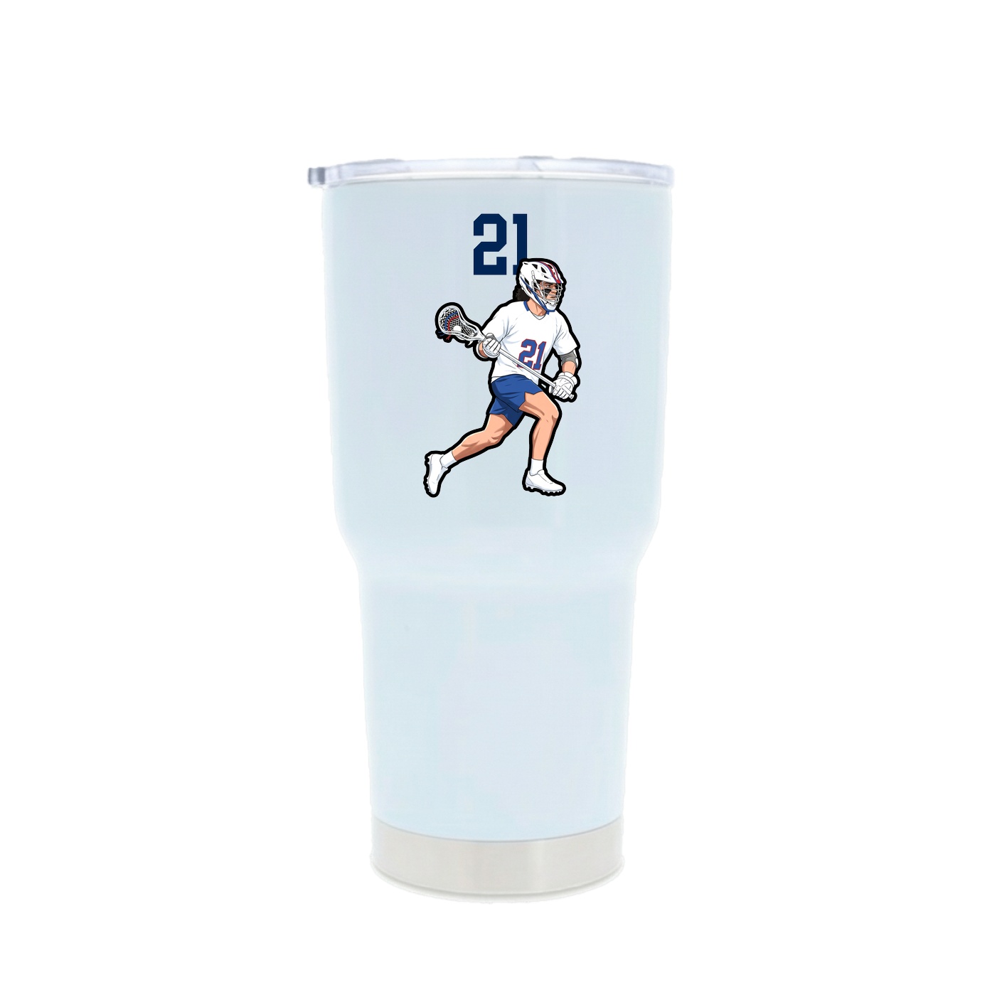 30oz Stainless Steel Tumbler — Number Top in White
