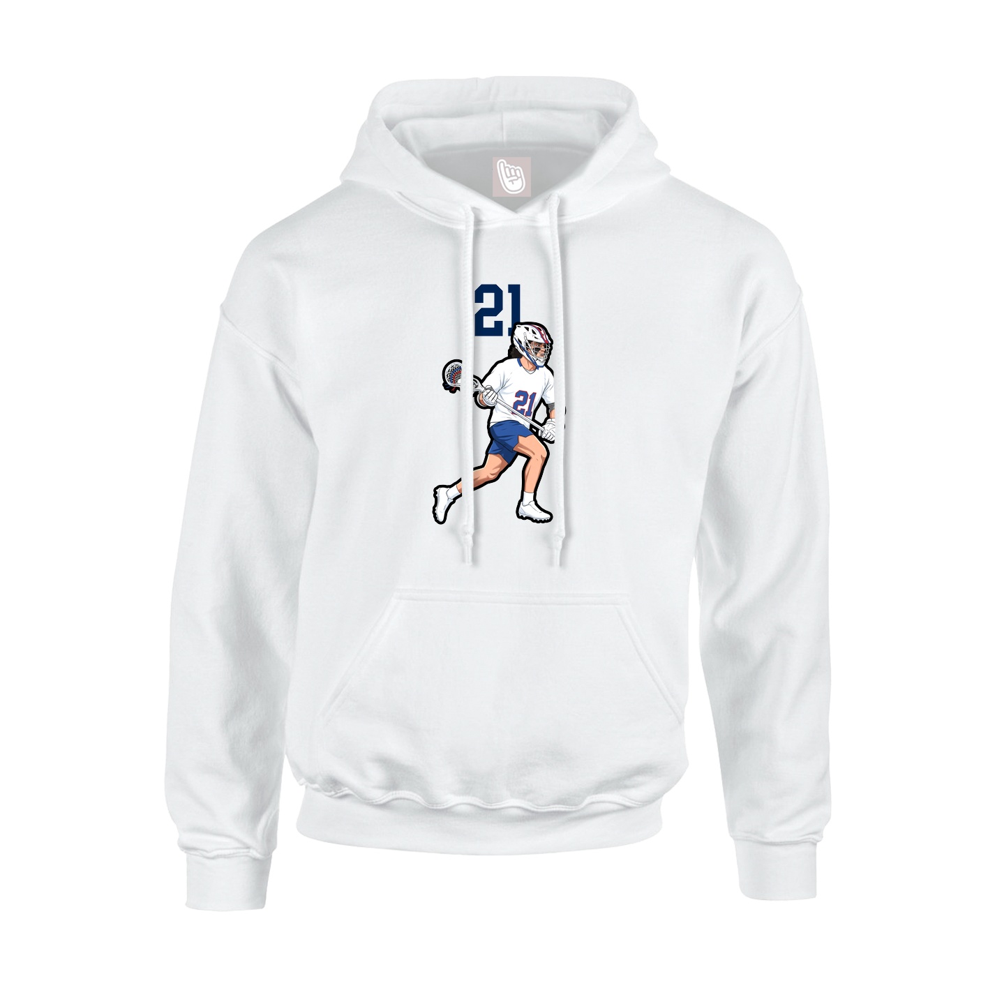 Youth Hoodie — Number Top in White