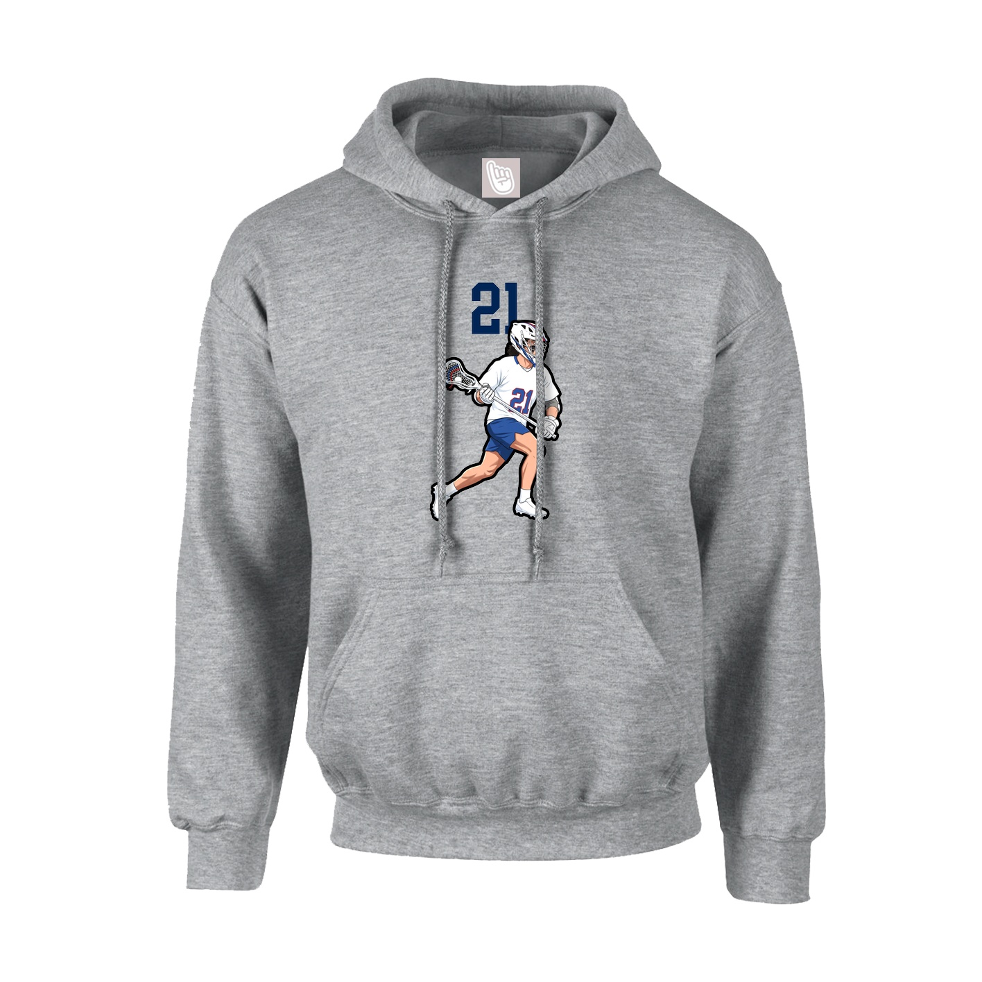 Youth Hoodie — Number Top in Grey