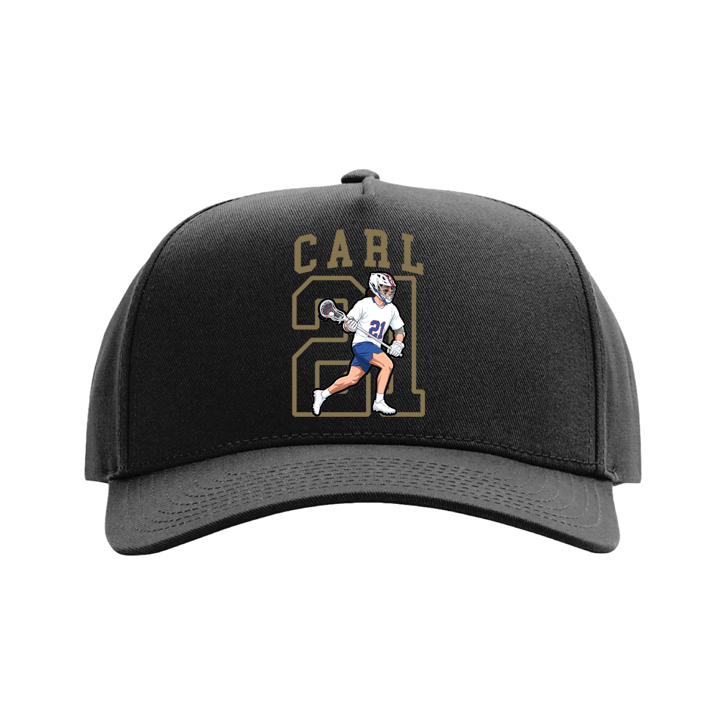 Full Fabric Five-Panel Champ Cap — Shirsey in Black