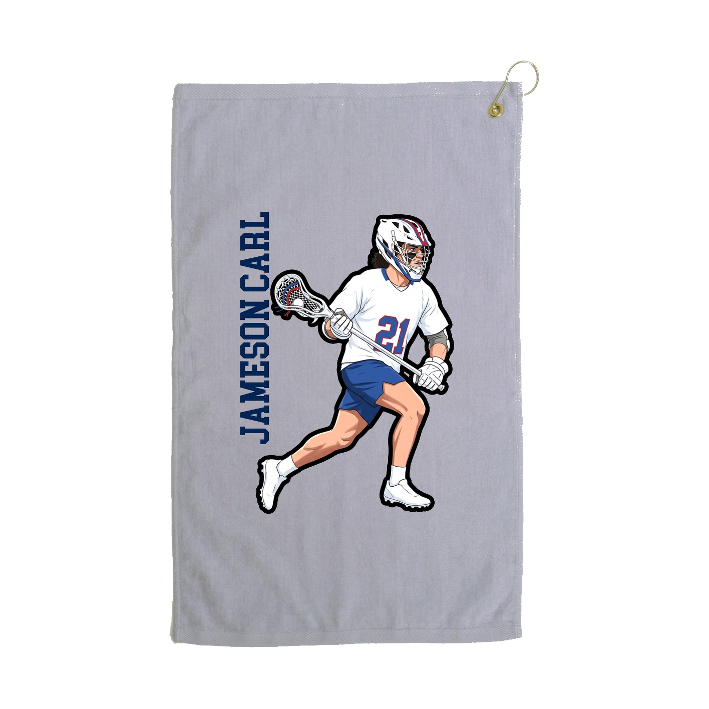 Golf Towel — Name Vertical in Grey