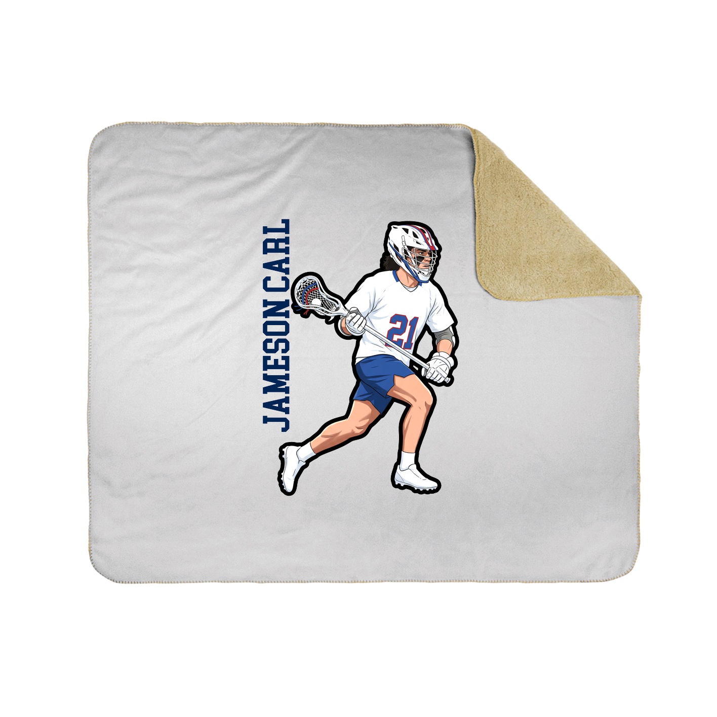 Throw Blanket — Name Vertical in White