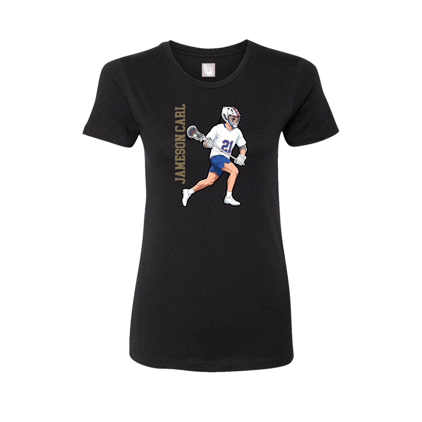 Fitted Women's Tee — Name Vertical in Black
