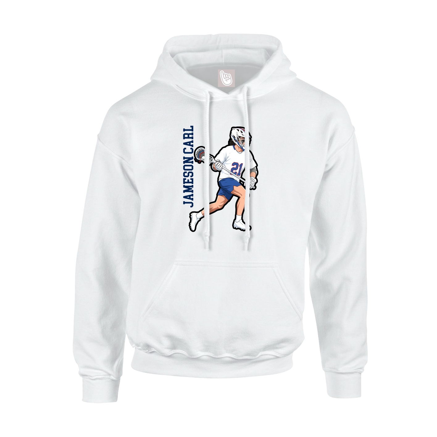 Youth Hoodie — Name Vertical in White