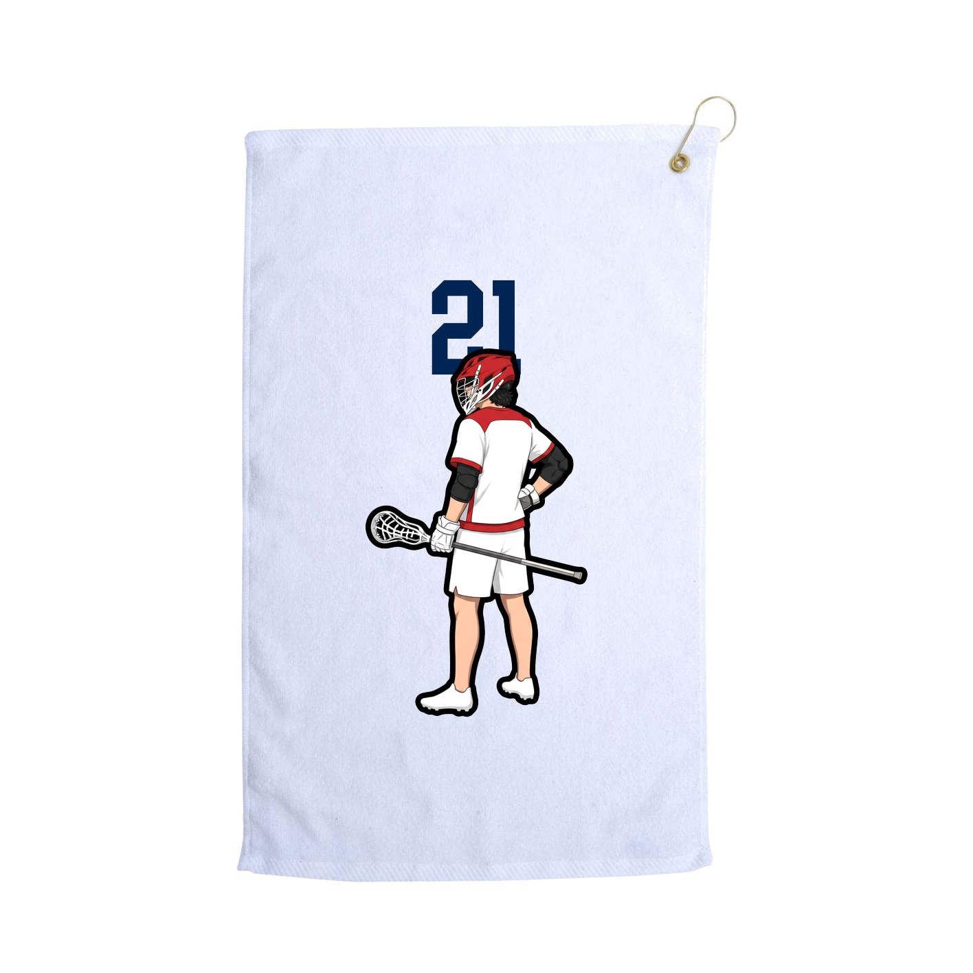 Golf Towel — Number Top in White
