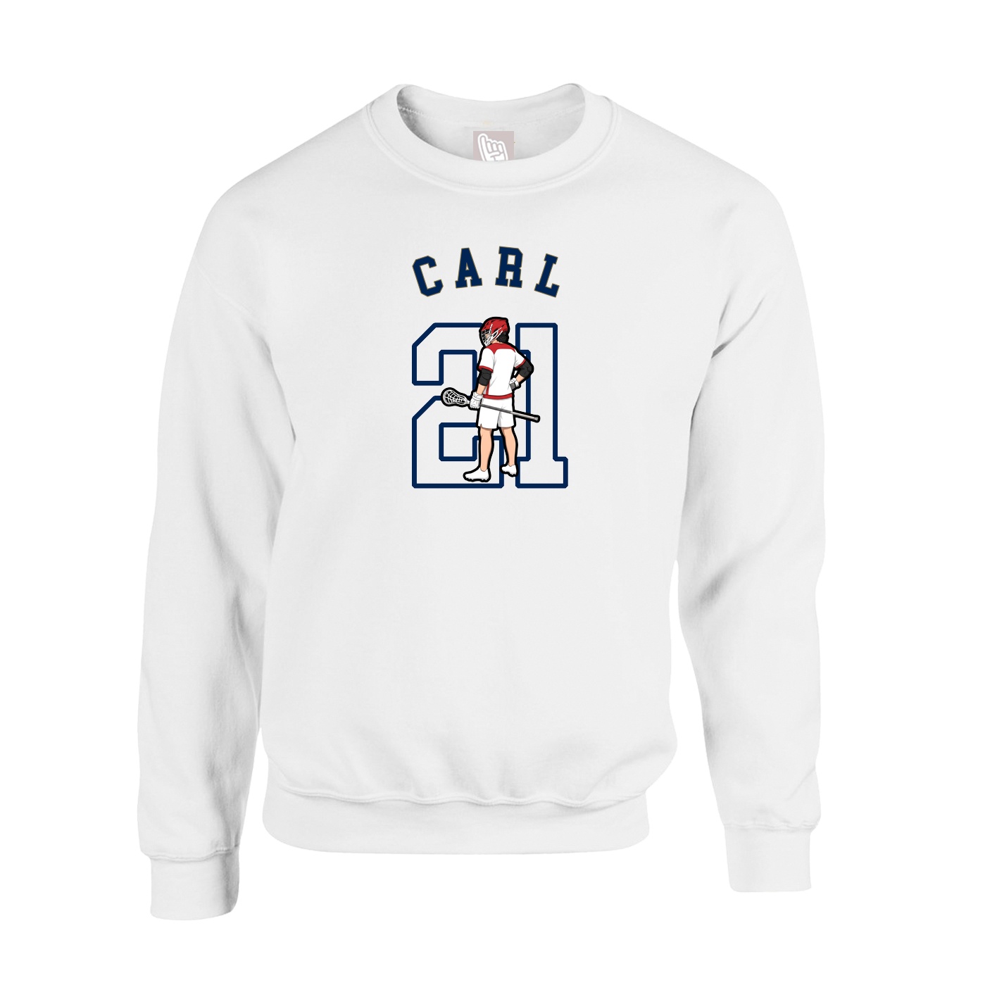 Fleece Crew — Shirsey Arch in White