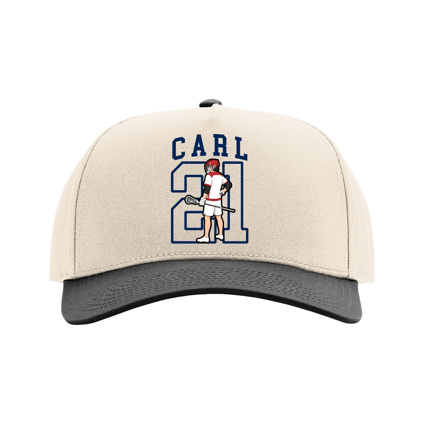 Full Fabric Five-Panel Champ Cap — Shirsey in Cream/Black
