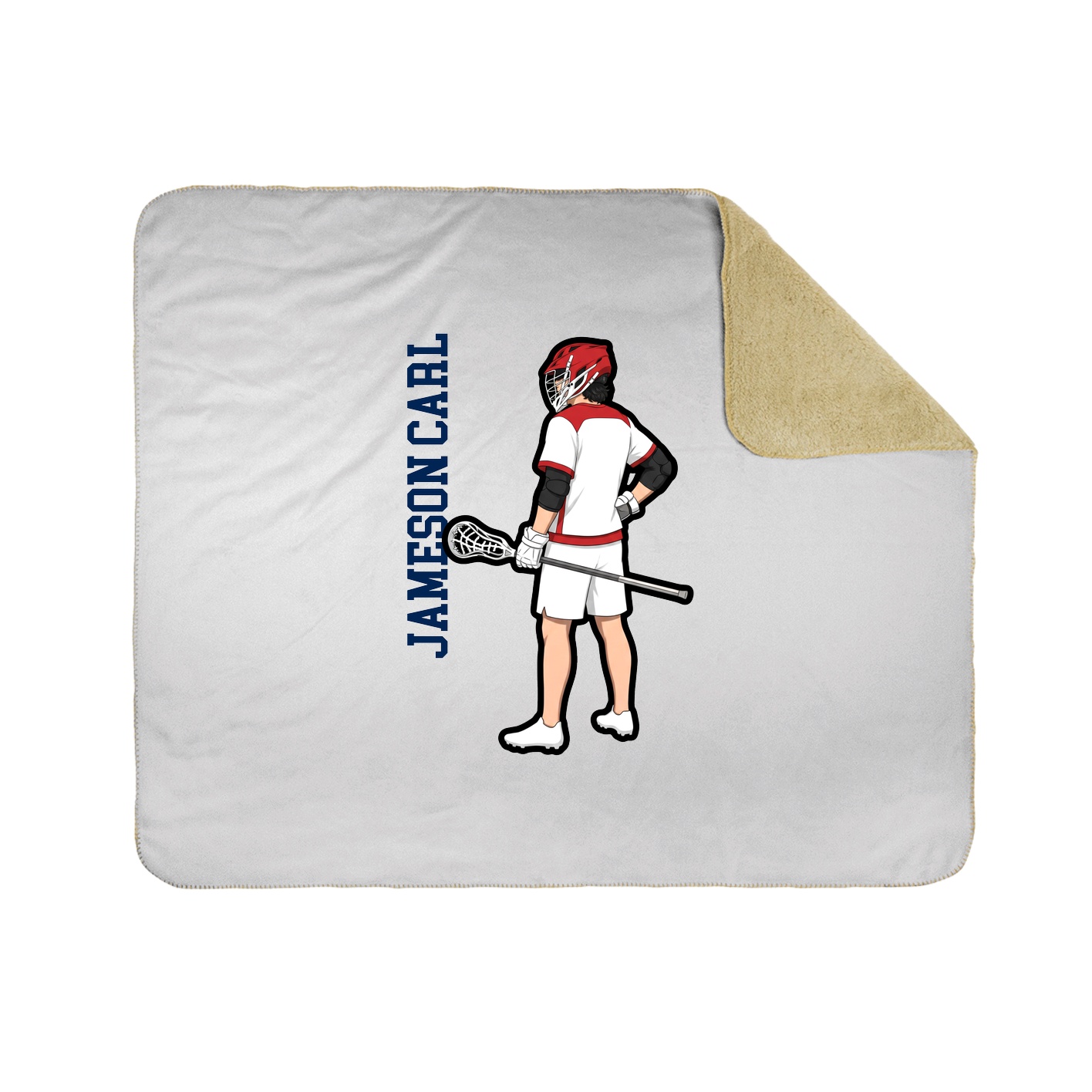Throw Blanket — Name Vertical in White