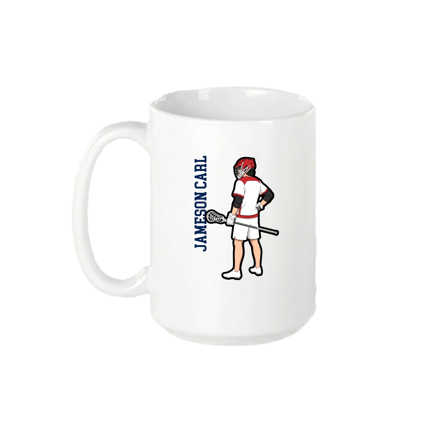 15oz Coffee Mug — Name Vertical in White