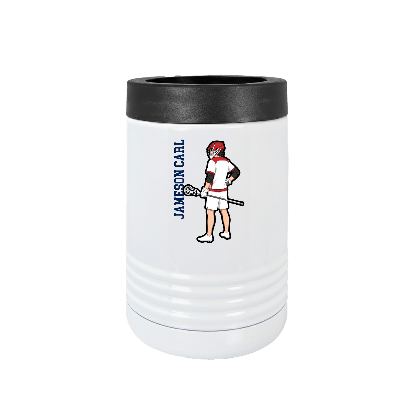 Beverage Holder — Name Vertical in White