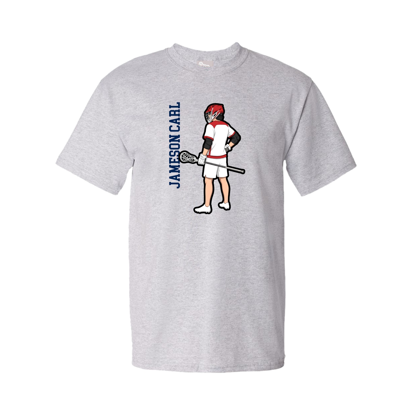 Youth Tee — Name Vertical in Grey