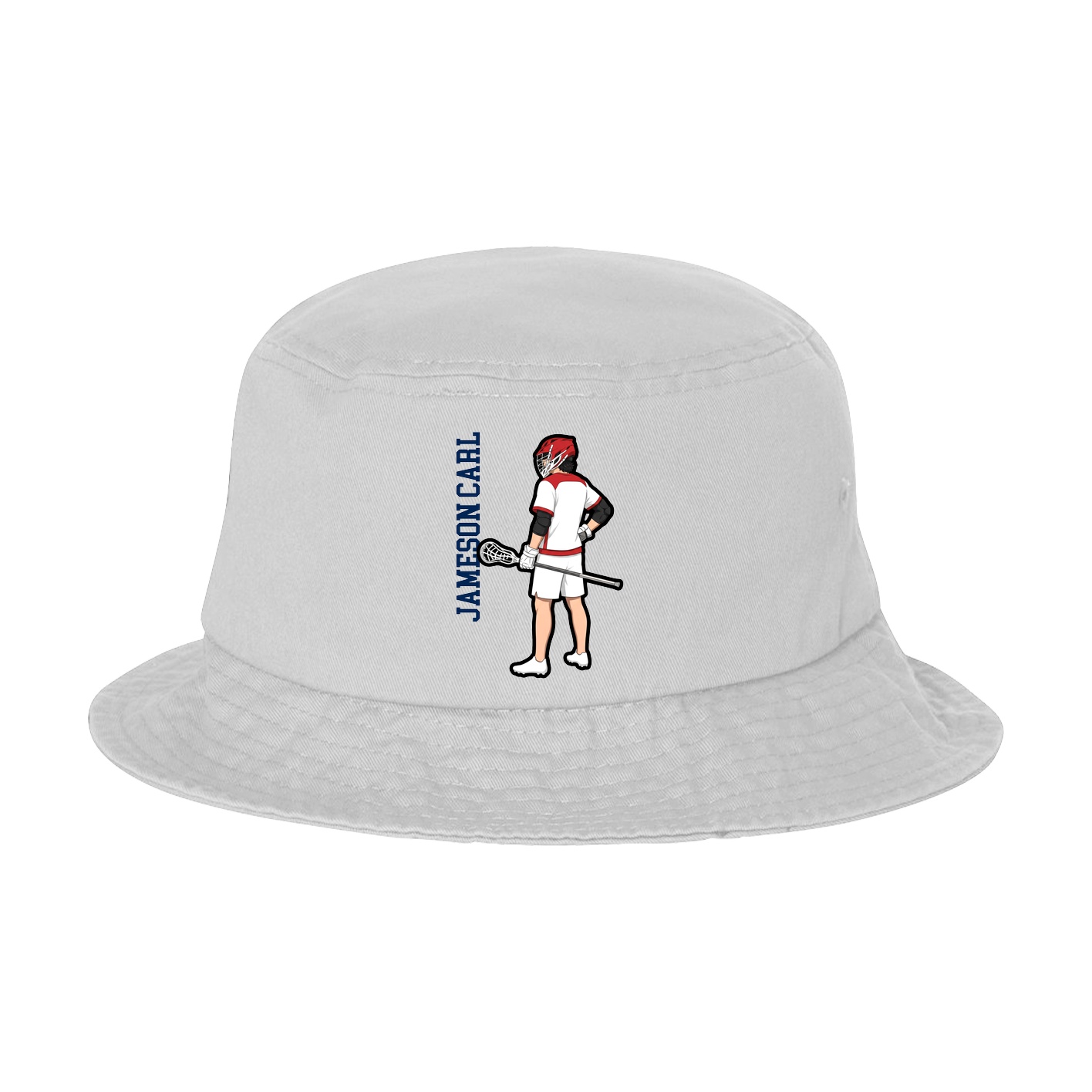Bucket Cap — Name Vertical in White