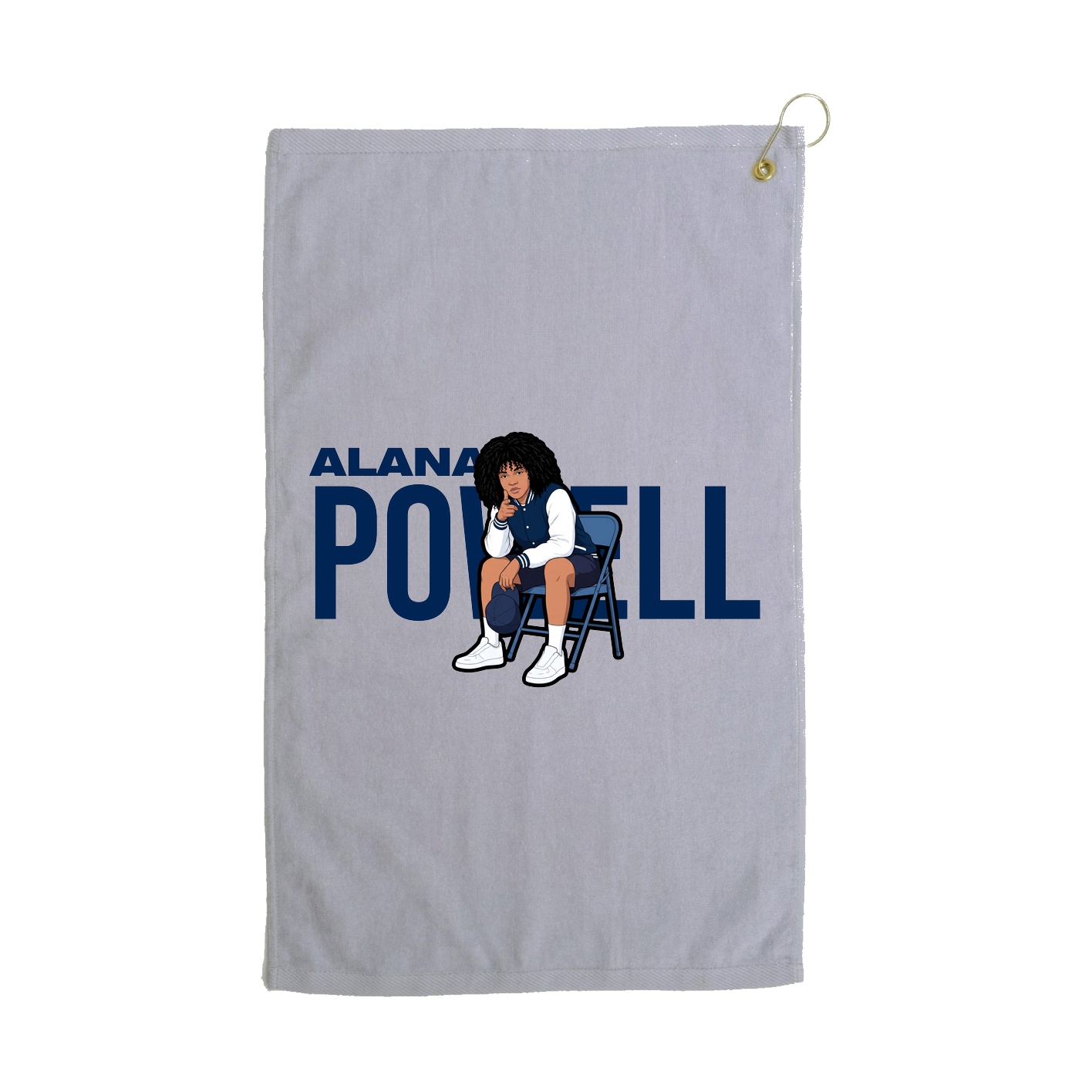 Golf Towel — Player Name in Grey