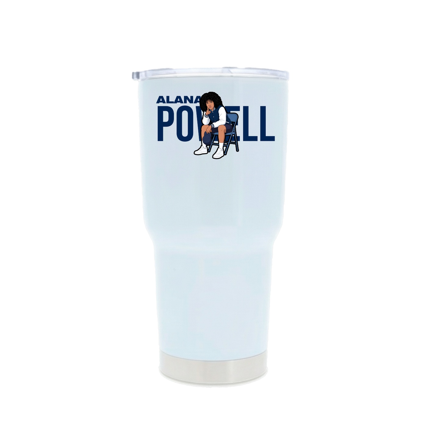 30oz Stainless Steel Tumbler — Player Name in White