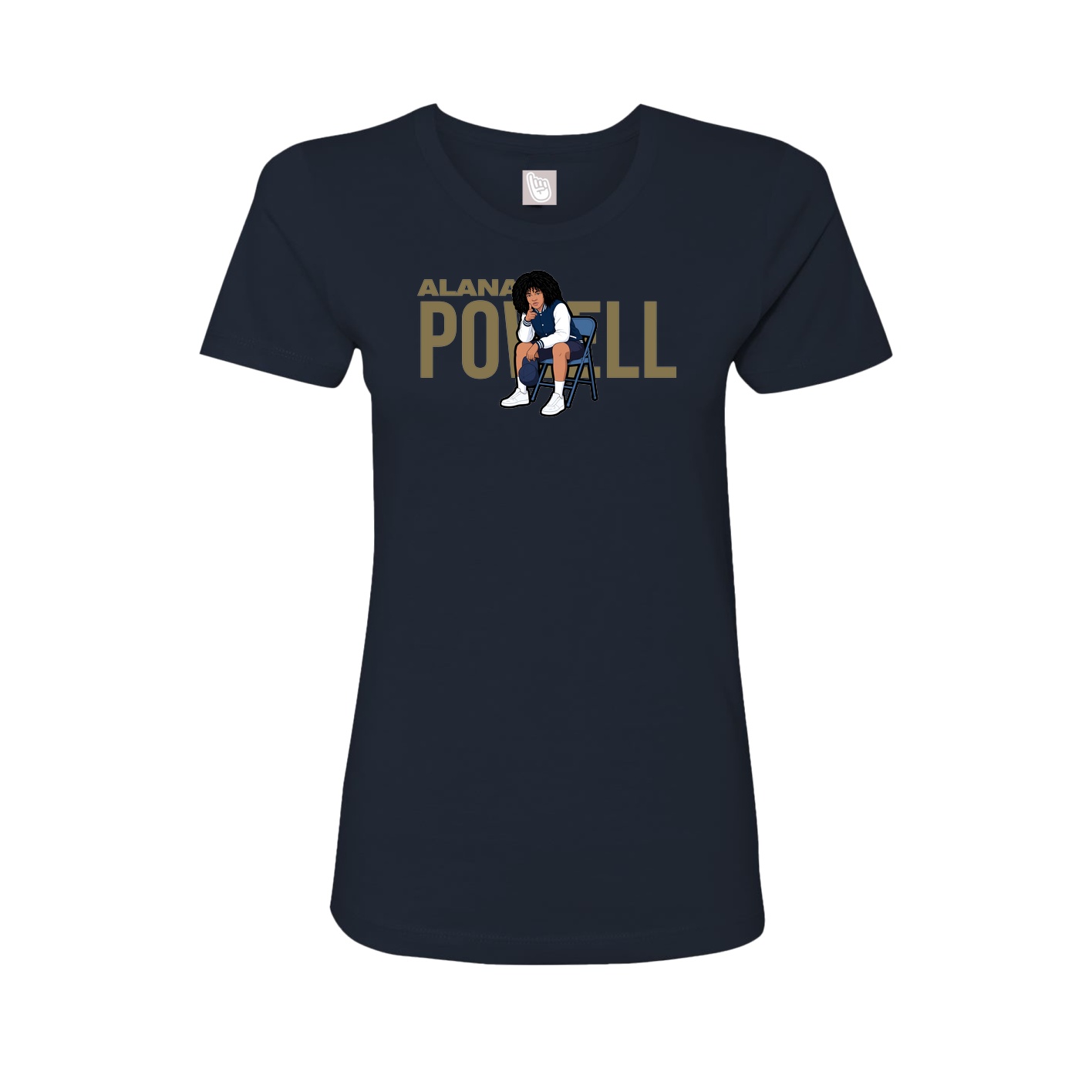 Fitted Women's Tee — Player Name in Navy