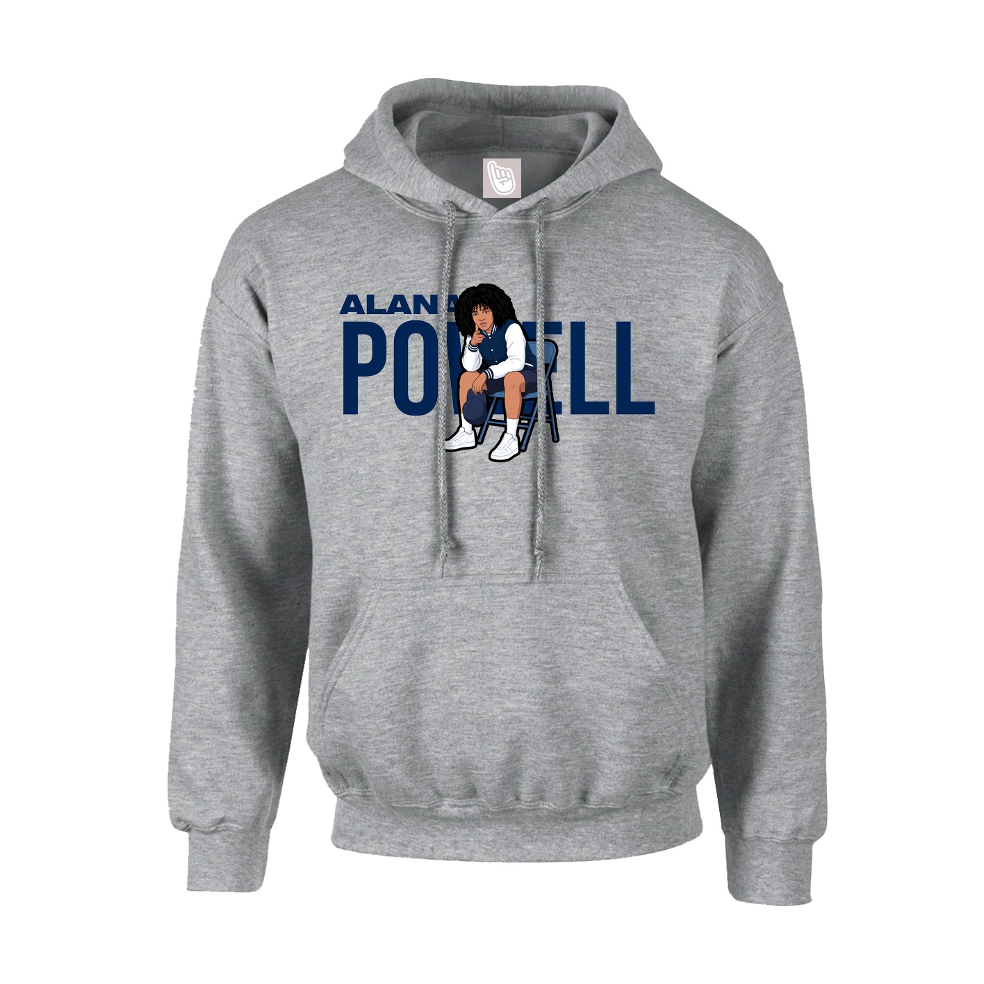 Youth Hoodie — Player Name in Grey