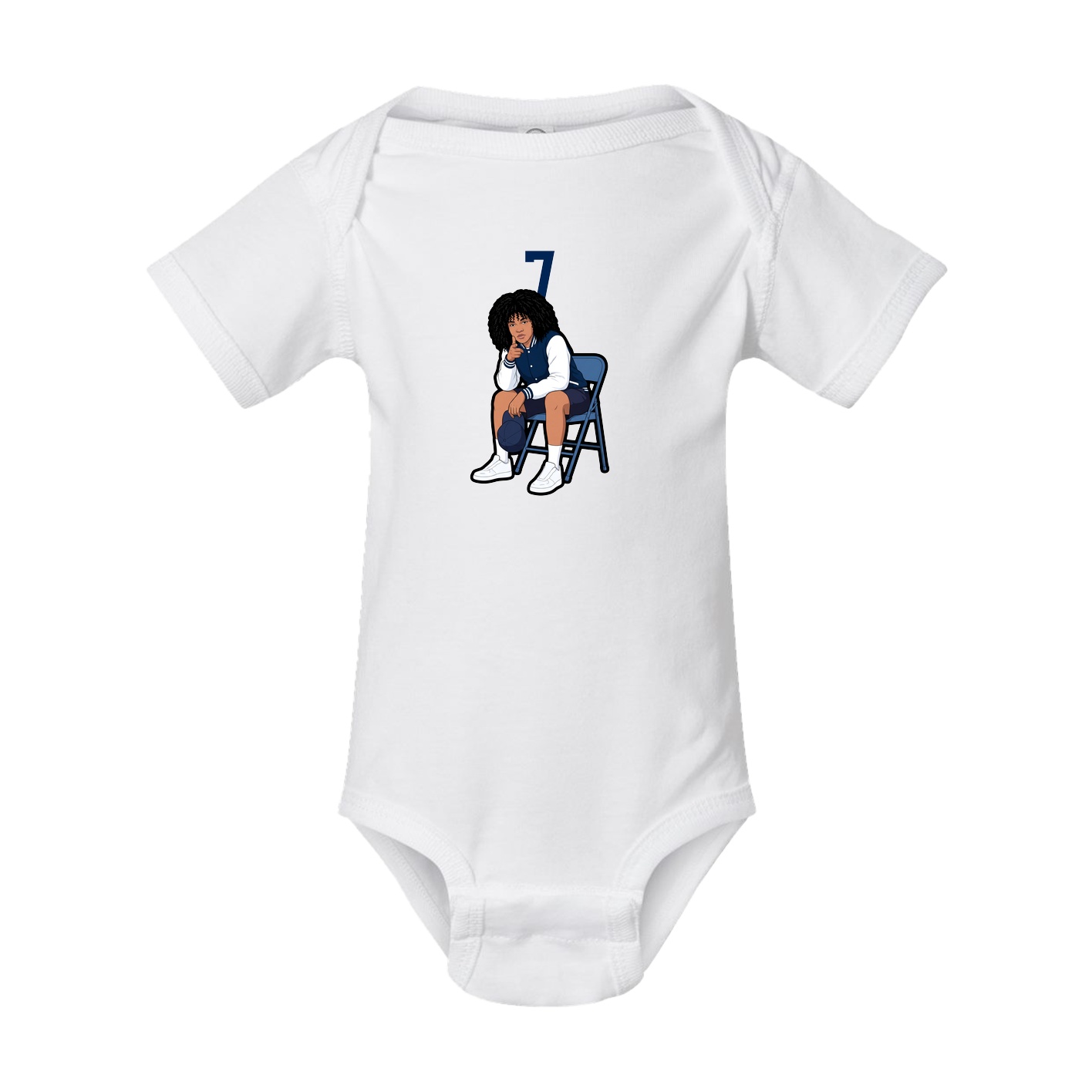 Baby Onesie — Number Top in White